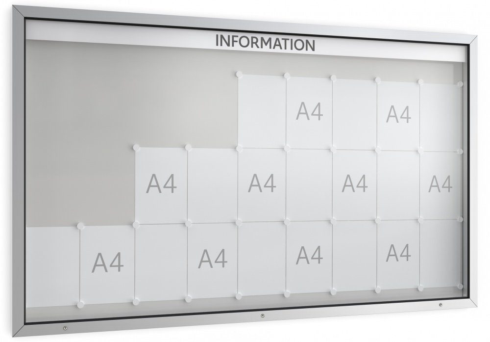 König Werbeanlagen Rahmen Das Einsteigermodell: Top-Qualität zu unschlagbarem Preis E 27 - 27 x DIN A4 - Einseitig - 70 mm Bautiefe - Vitrine