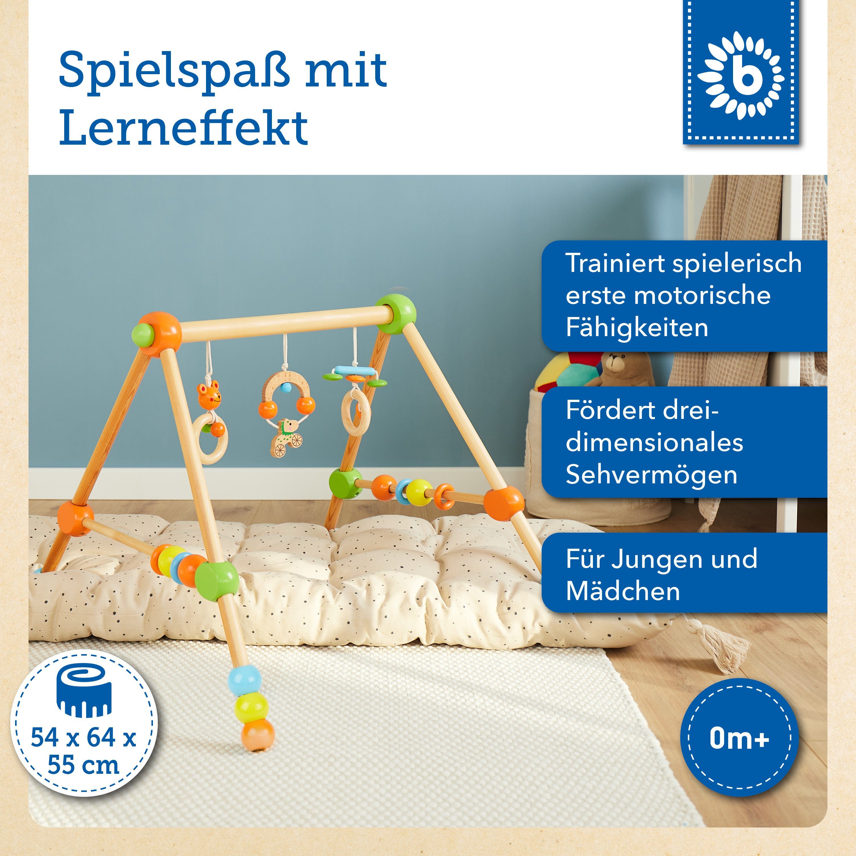 BIECO Baby Gym Bieco Spieltrapez höhenverstellbar Spielbogen Baby Holz