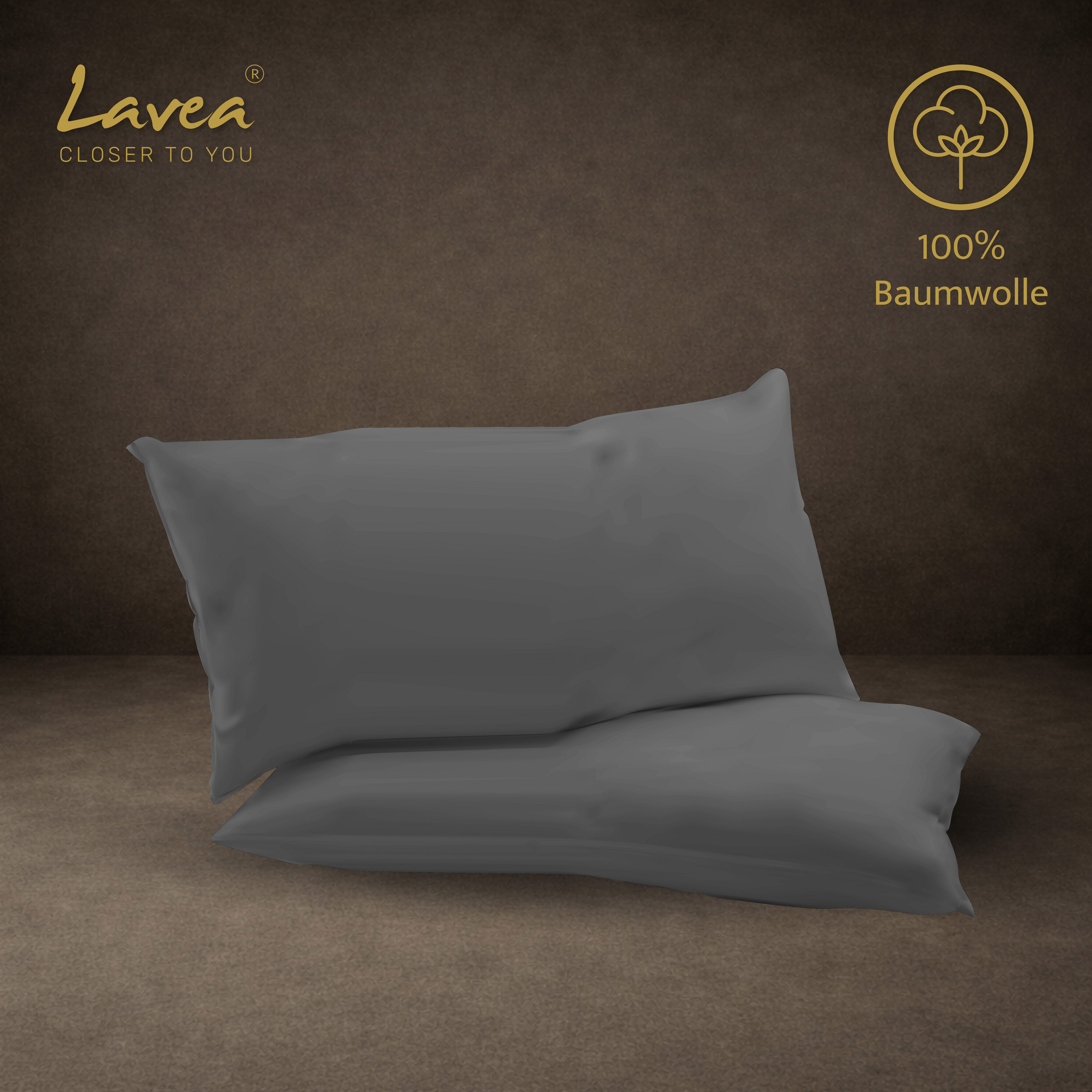 Lavea Kissenbezug 2er Set 100% Baumwolle flauschig, Jasmin, Kissenhülle, Kissenbezüge, (2 Stück), pflegeleicht, langlebige Qualität, mit Reißverschluss – Bild 4 von 5