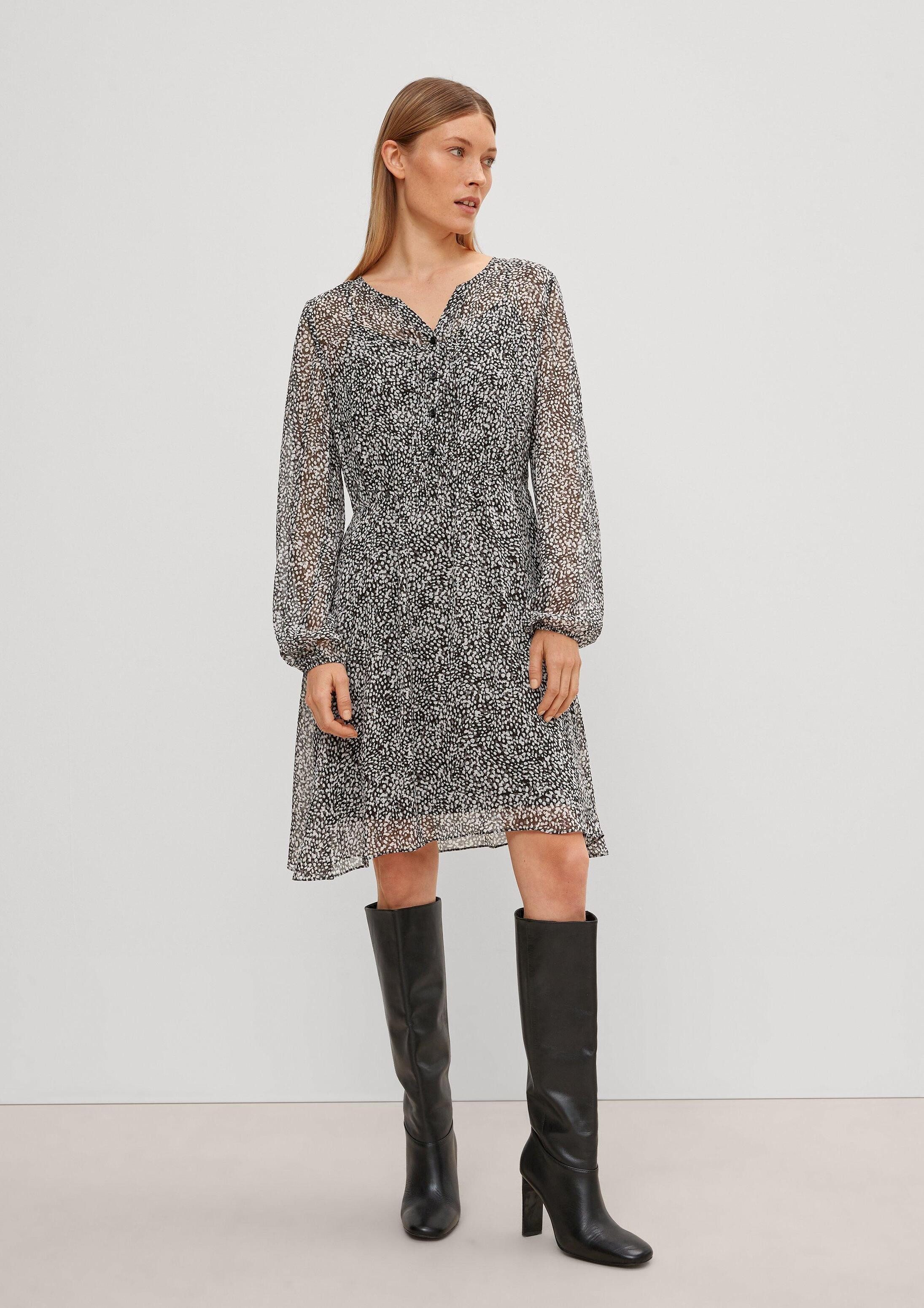 comma Minikleid Kleid Midikleid aus Viskose