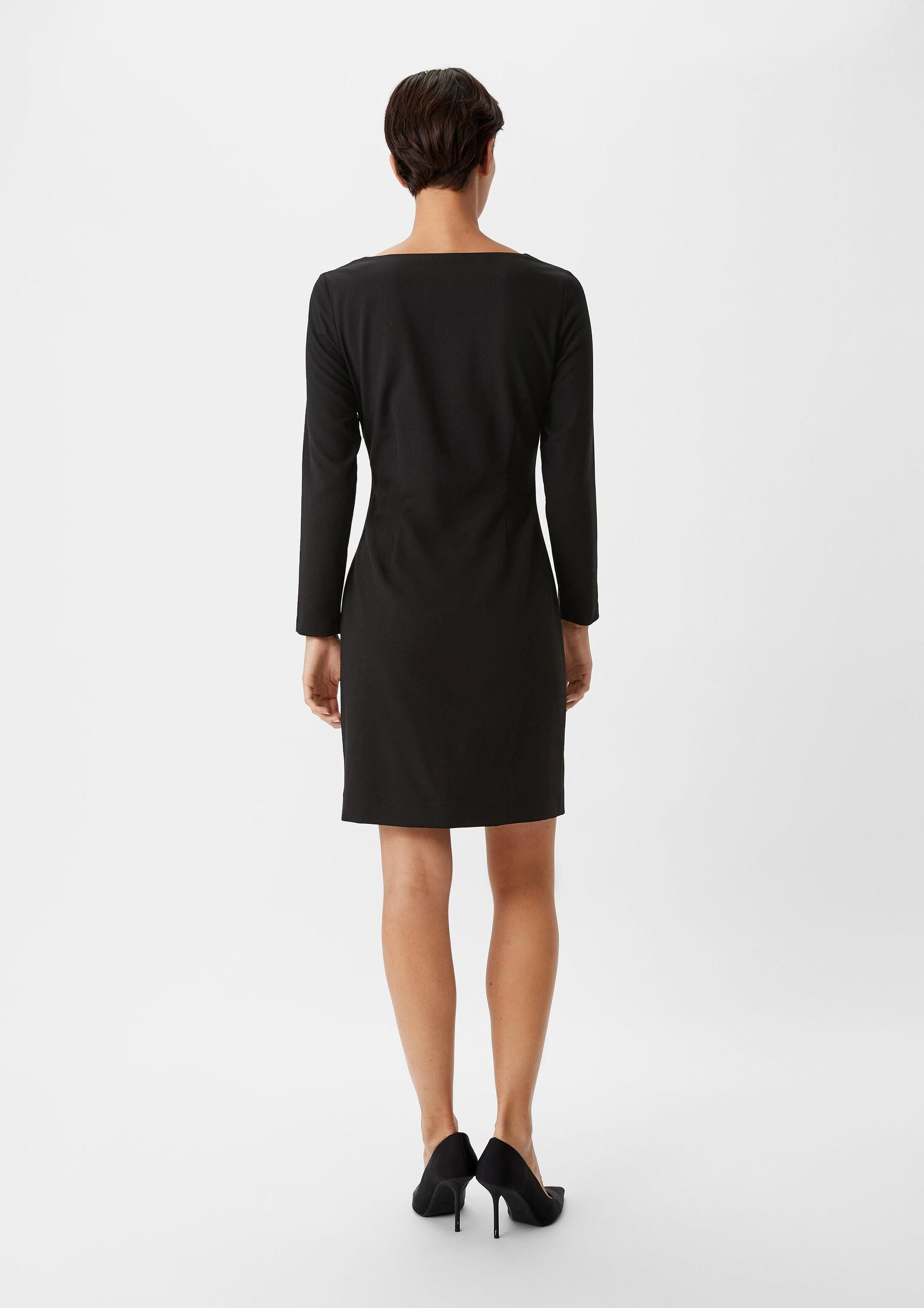 comma Minikleid Kleid Crêpe-Kleid mit Knotendetail