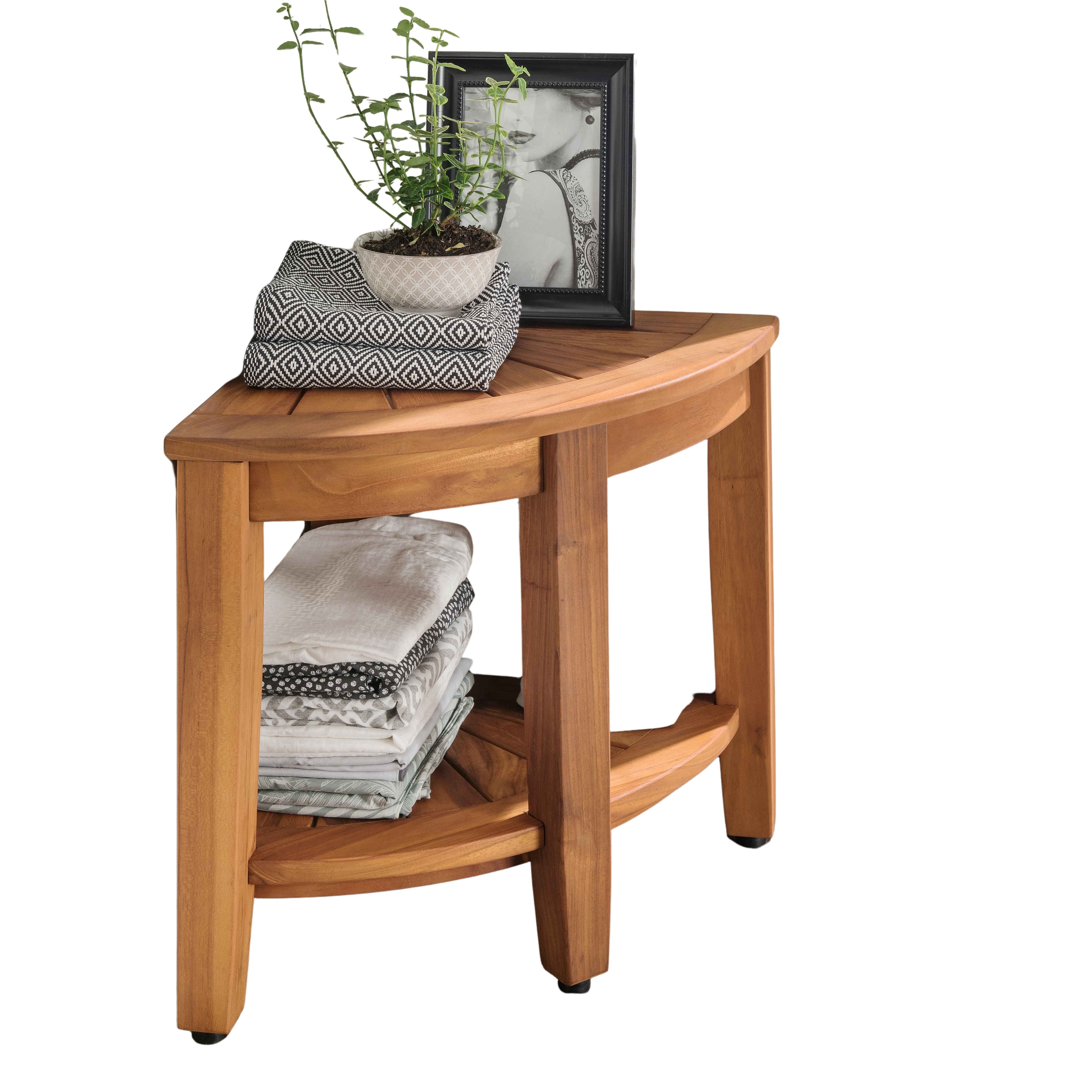 Destiny Badregal SPA & LIVING, Eckregal halbrund 40x40x44,5 cm, Teak