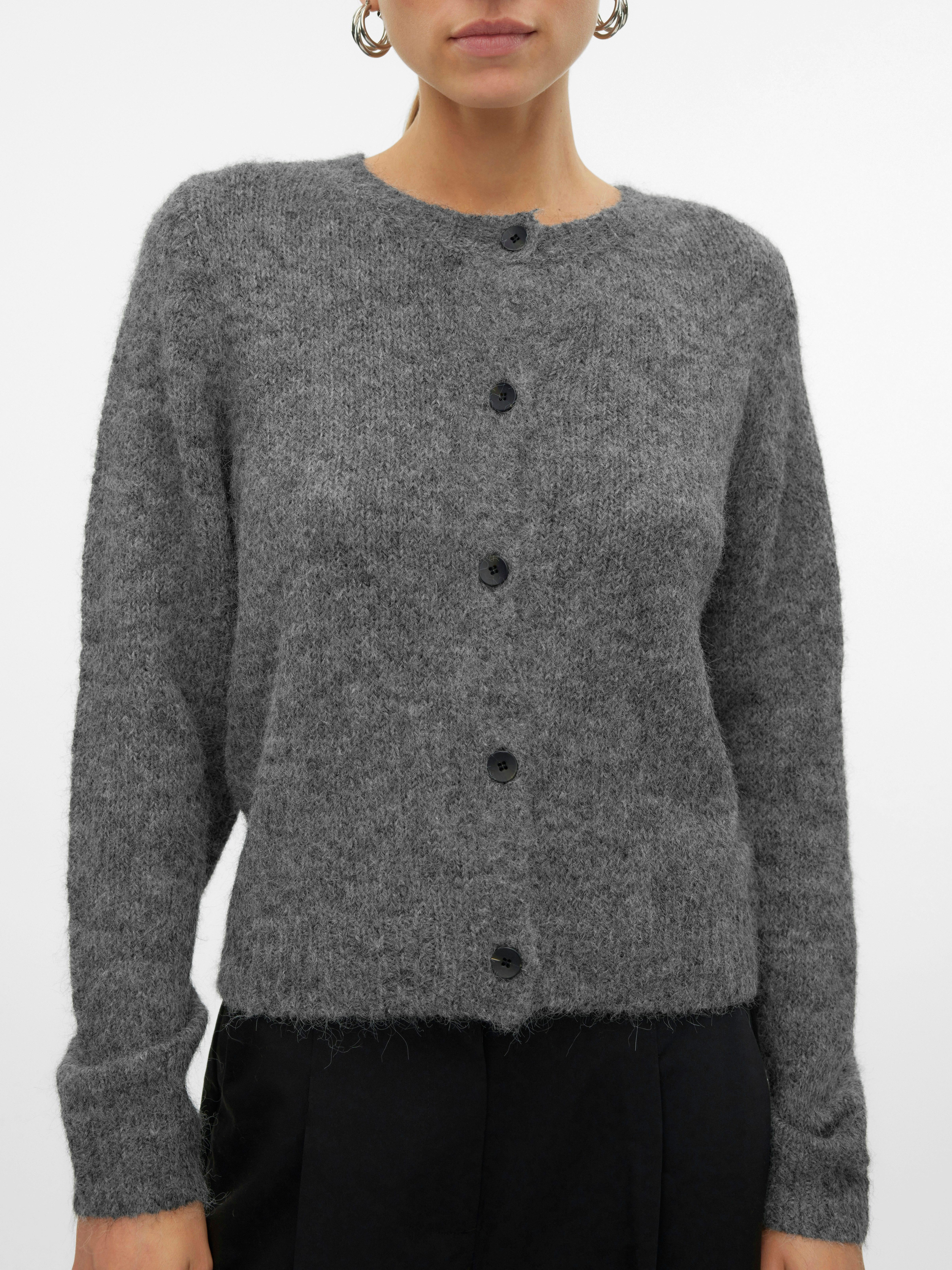 Vero Moda Strickjacke VMNOVAH LS O-NECK BUTTON CARDI GA NOOS Materialmix, regular fit – Bild 3 von 5