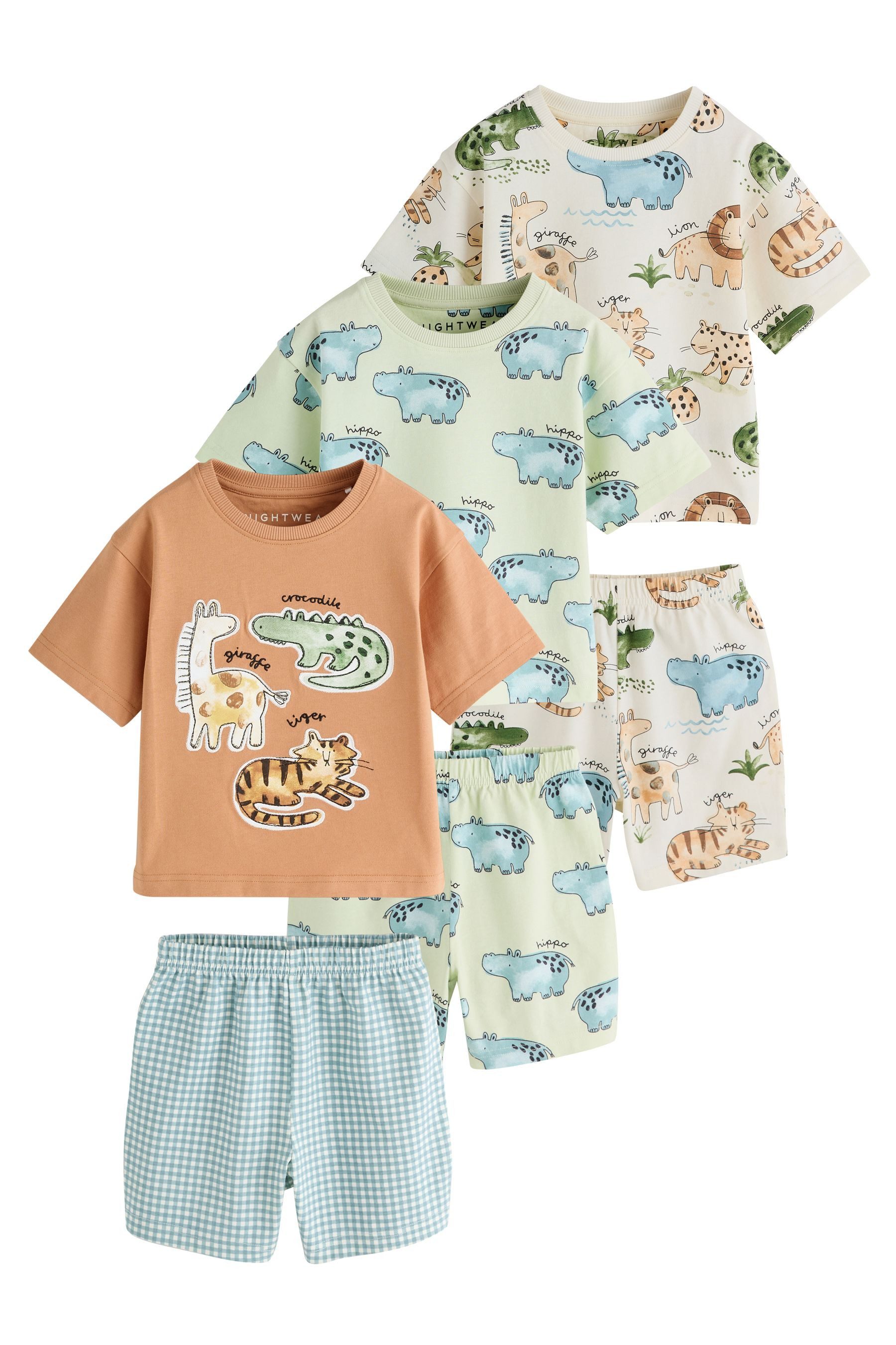 Next Pyjama Kurze Schlafanzüge, 3er-Pack (6 tlg)