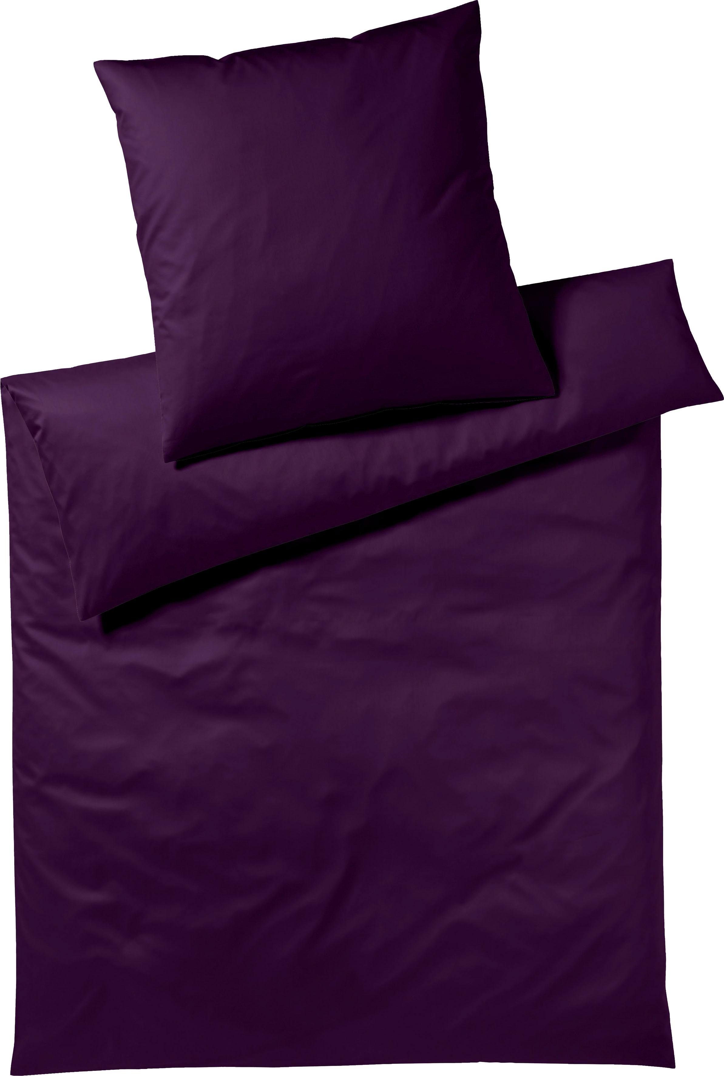 Bettwäsche Pure & Simple Uni in Gr. 135x200, 155x220 oder 200x200 cm, Yes for Bed, Mako-Satin, 2 teilig, Bettwäsche aus Baumwolle, zeitlose Bettwäsche mit seidigem Glanz