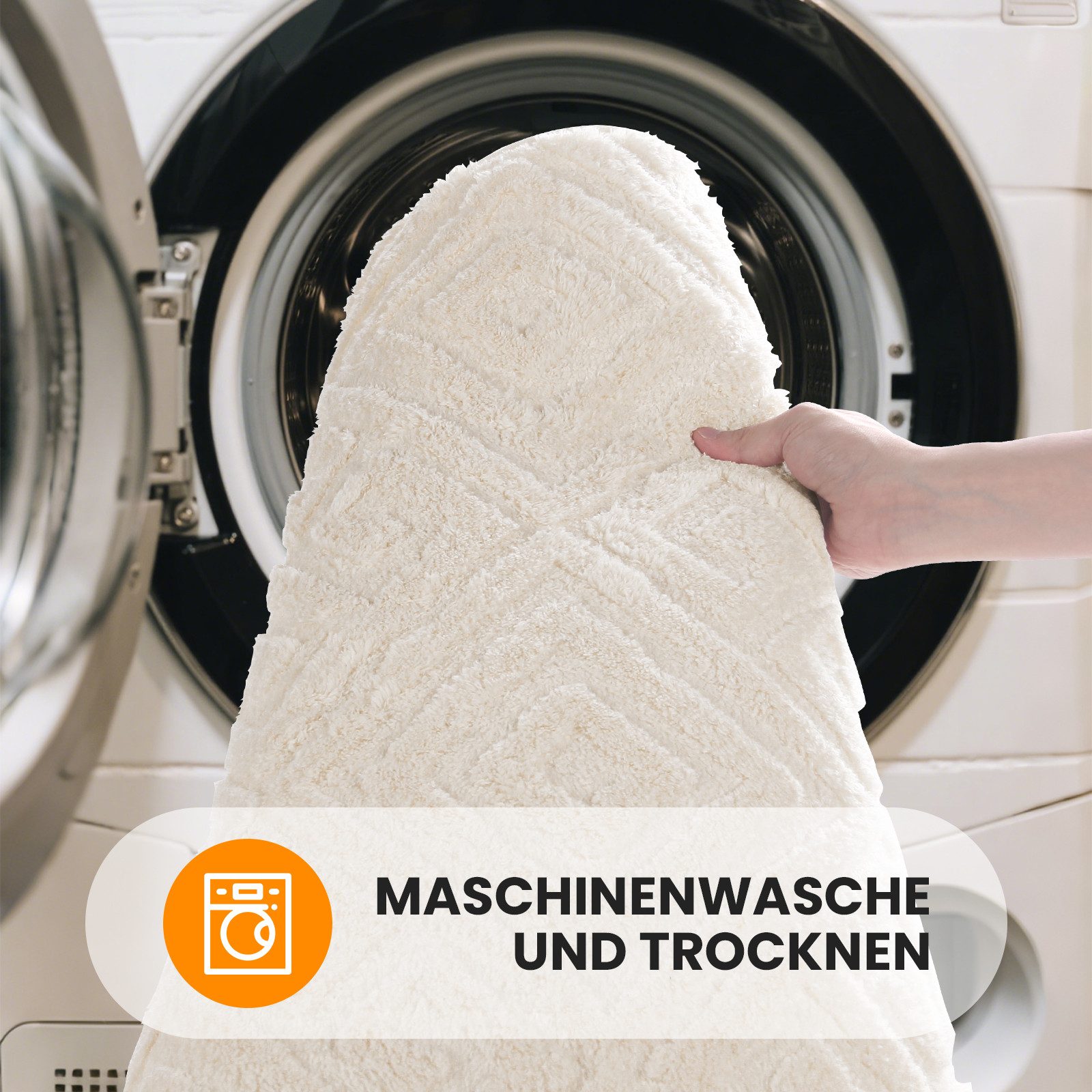 HOMELUX Badematte Badgarnitur 2-teilig mit Ausschnitt, weich & rutschfest, 2BL58, Größe: 50x80cm+40x50cm – Bild 5 von 5