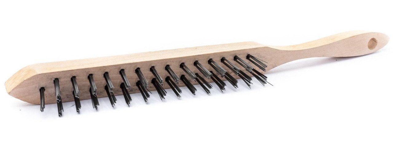 Trend Line Drahtbürste TrendLine Drahtbürste 2-reihig Stahl mit Holzgriff