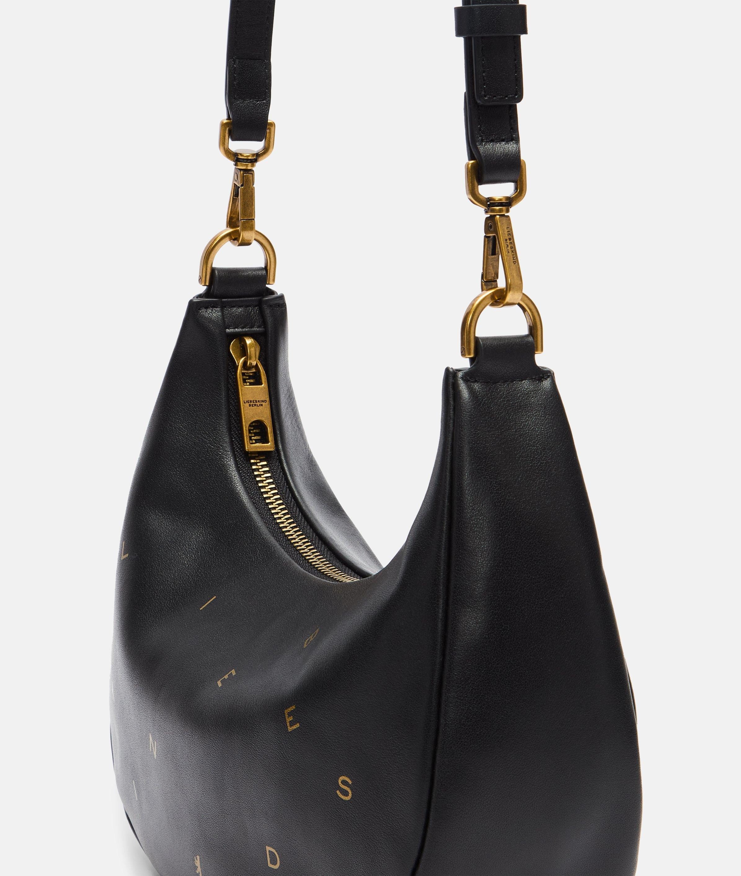 Liebeskind Berlin Schultertasche Dancing Letters Hobo XS, Kleine Tasche aus Nappaleder