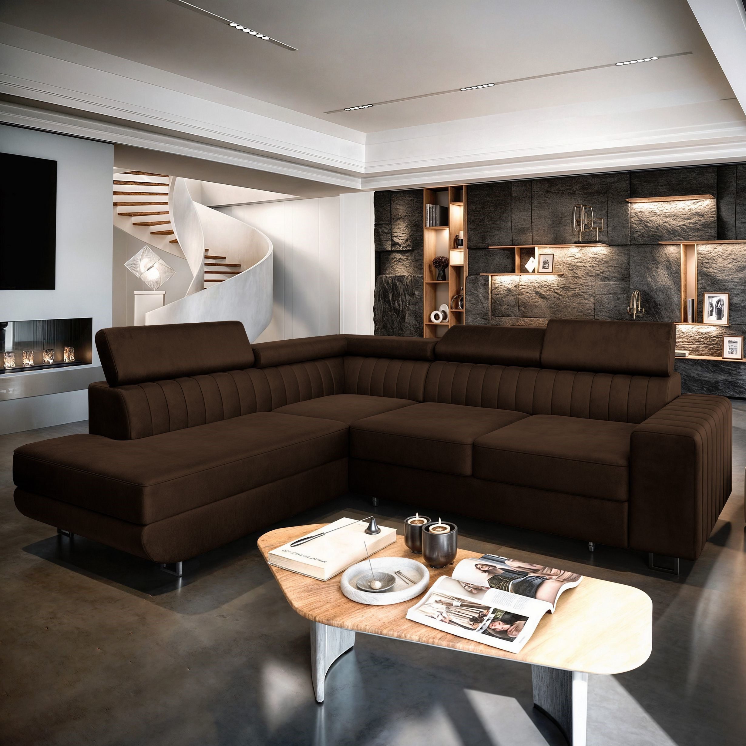 Masseno Ecksofa NOLA mit Schlaffunktion L-Form, günstig online kaufen