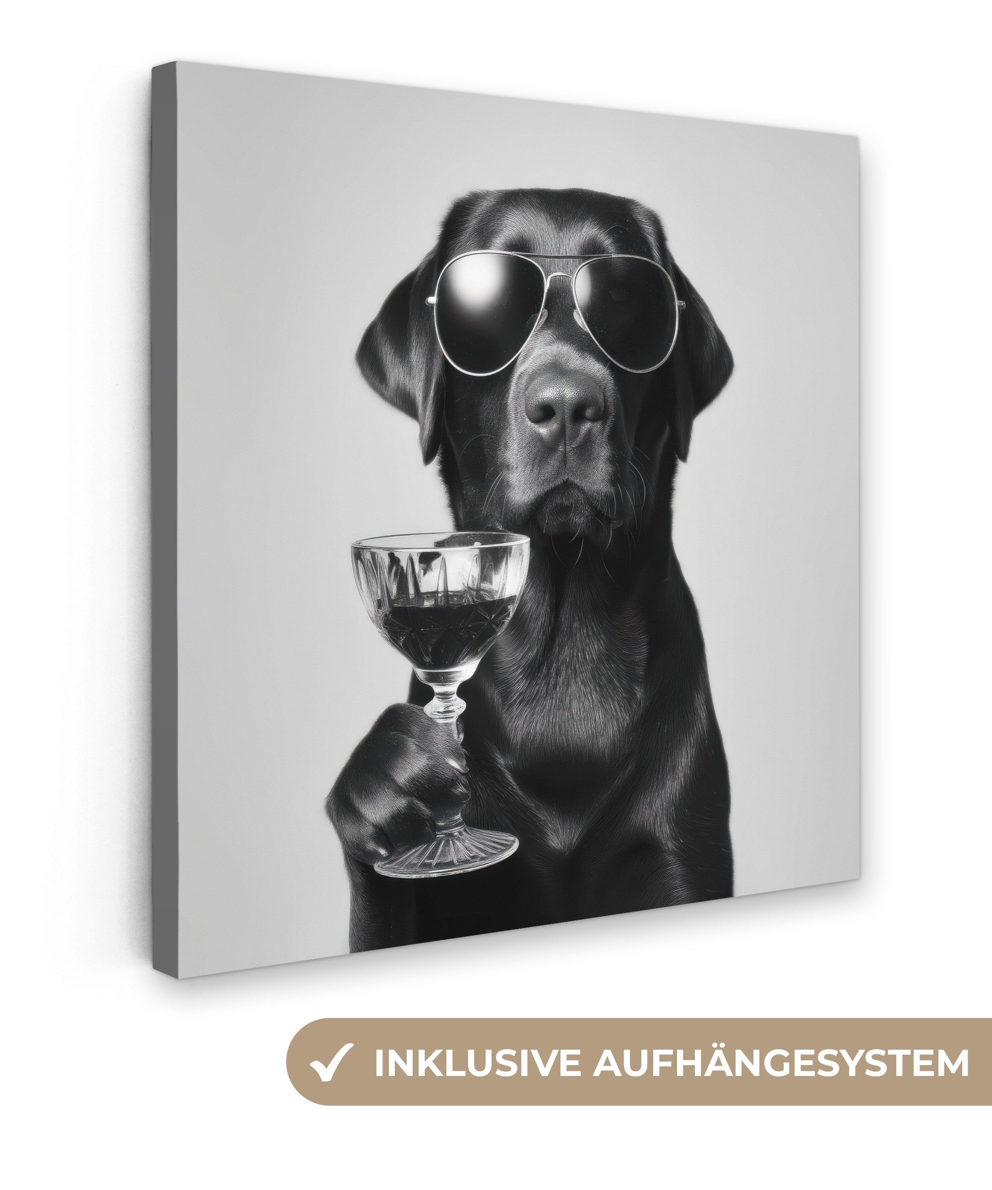 OneMillionCanvasses® Leinwandbild Hund - Schwarz - günstig online kaufen