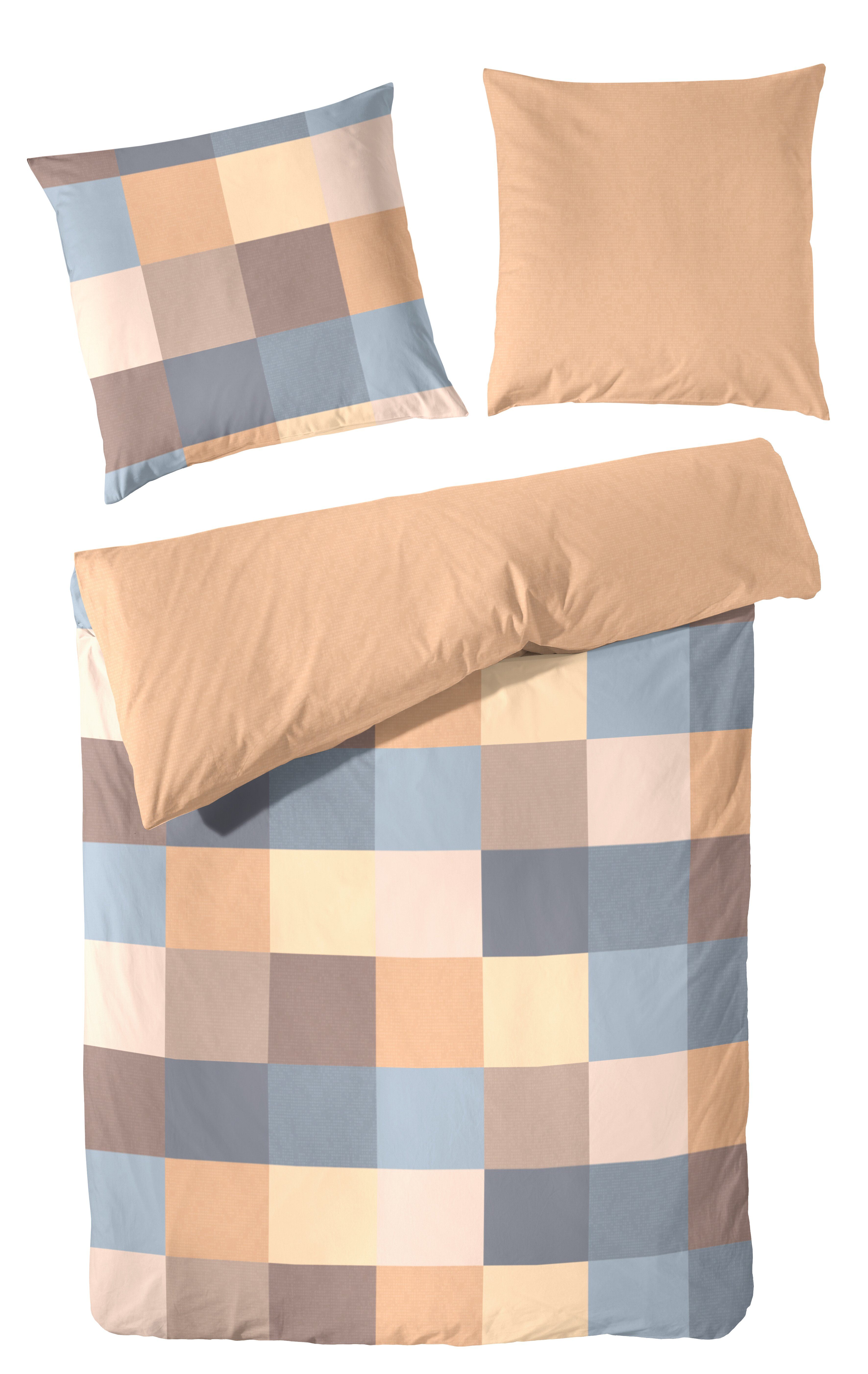 Primera Bettwäsche Edelflanell-Bettwäsche Pixelkaro, Edel-Köper-Flanell, 1 günstig online kaufen