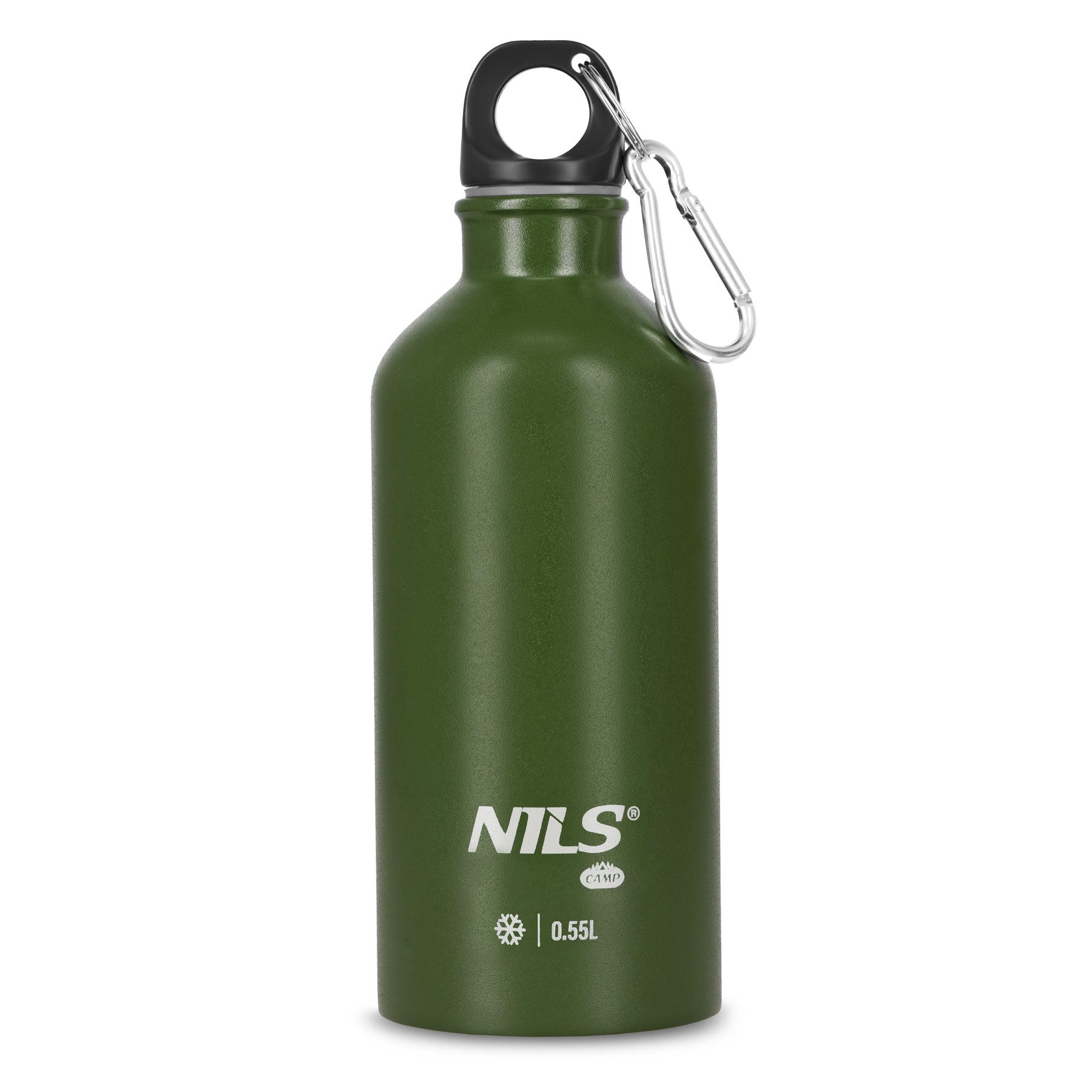 NILS CAMP Thermoflasche Trinkflasche 550ml mit Karabiner Isolierflasche