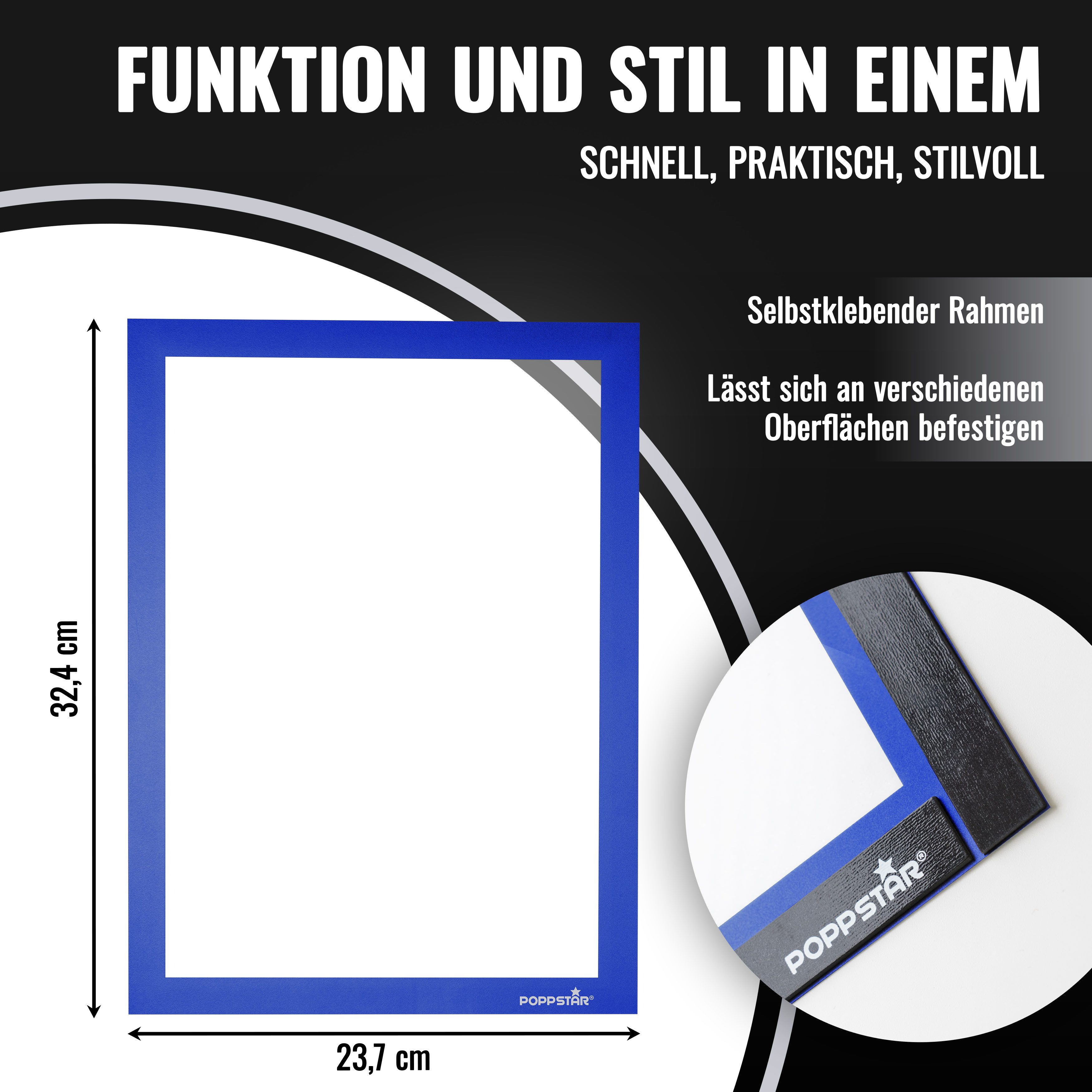 Poppstar Einzelrahmen, Poppstar 5x Magnetischer Info-Rahmen A4, 32,2 x 23,6 günstig online kaufen
