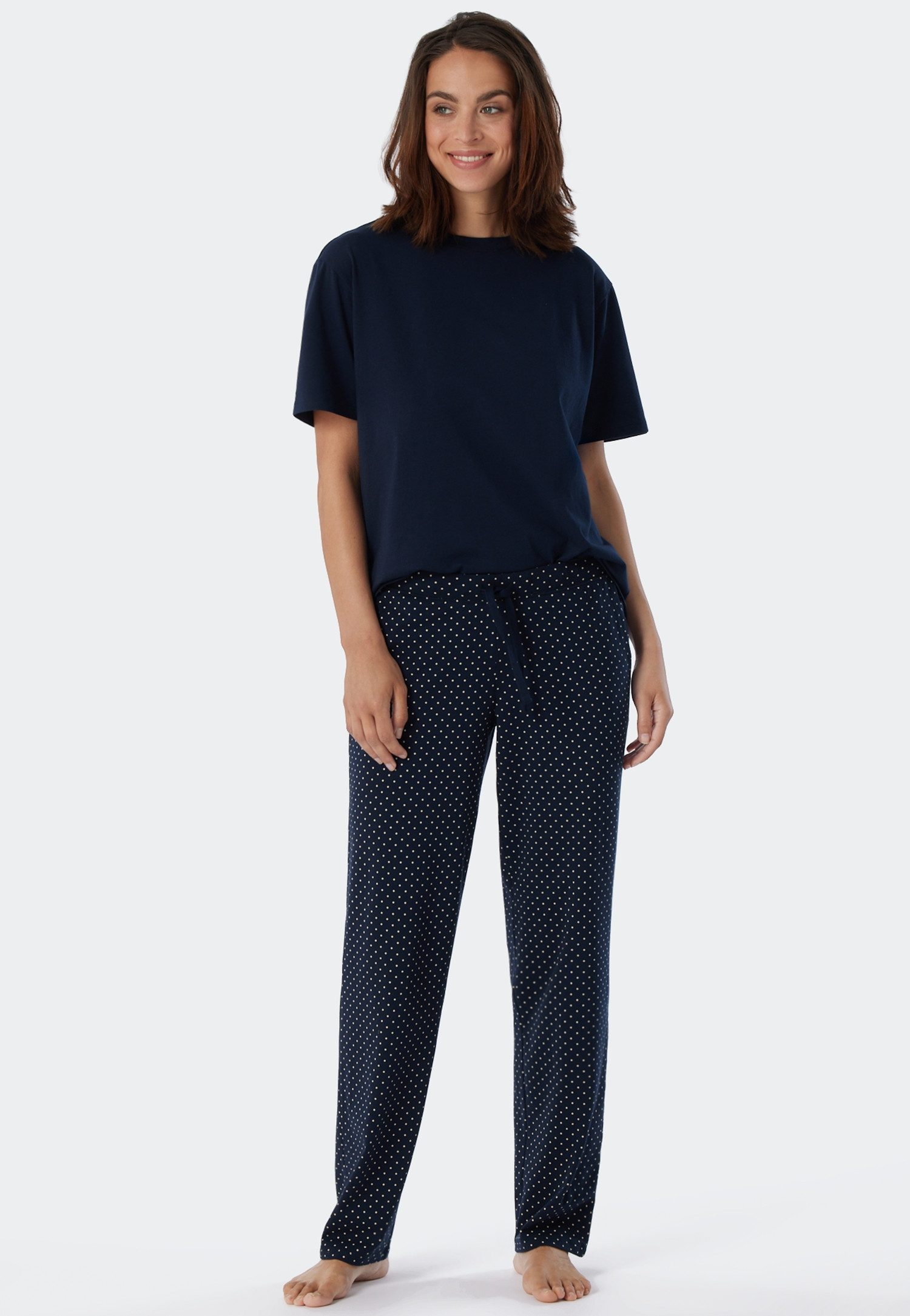 Schiesser Loungehose Mix + Relax seitliche Taschen, elastischer Bund, Single Jersey, bequem