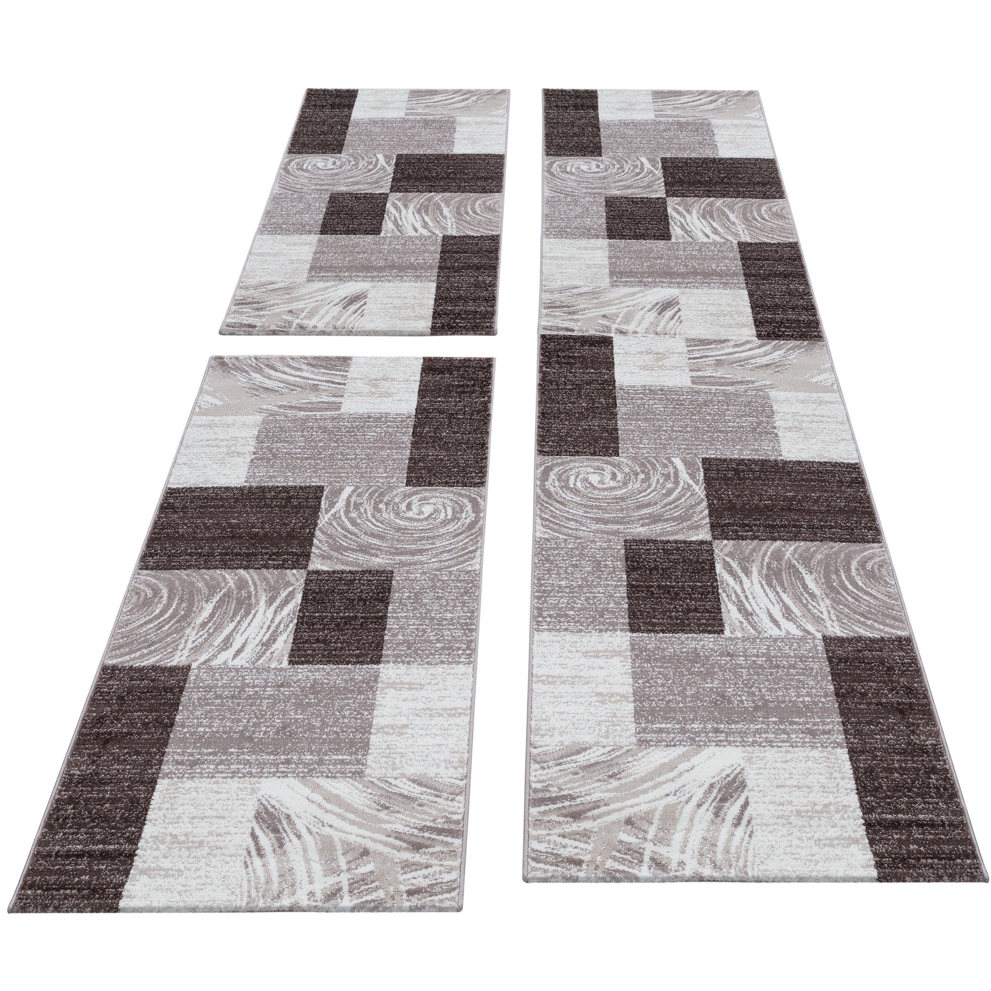 Carpettex Kurzflor-Bettumrandung Abstrakt Kariert Design, Höhe günstig online kaufen