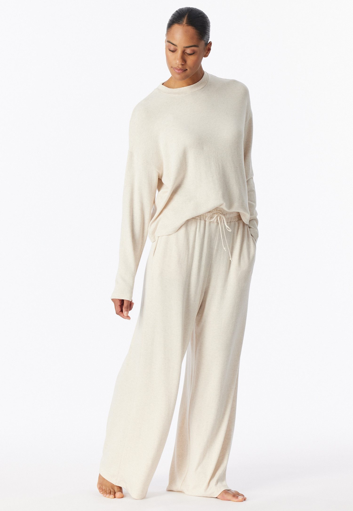Schiesser Pyjamahose Mix + Relax mit weitem Bein und Kordelzug