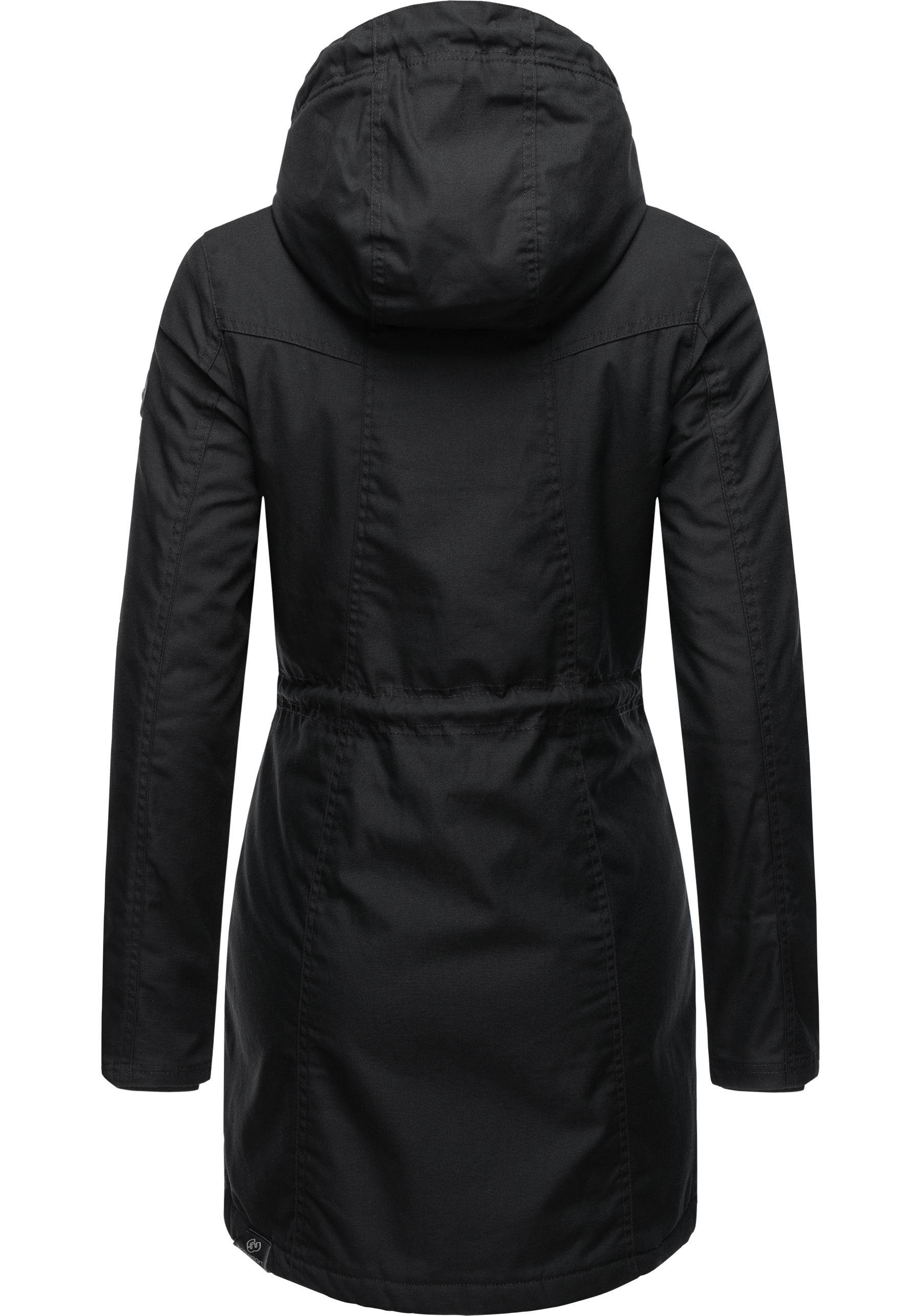 Ragwear Wintermantel Elsie stylischer Winterparka mit Kapuze und Teddyfleece