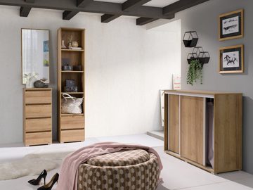 MOEBLO Kommode MOON M05 (Schlafzimmer Komodenschrank mit 1 Drehtür und 4 Schubladen, Moderne Wohnzimmer Schlafzimmer Möbel), - (BxHxT): 138x97x41 cm
