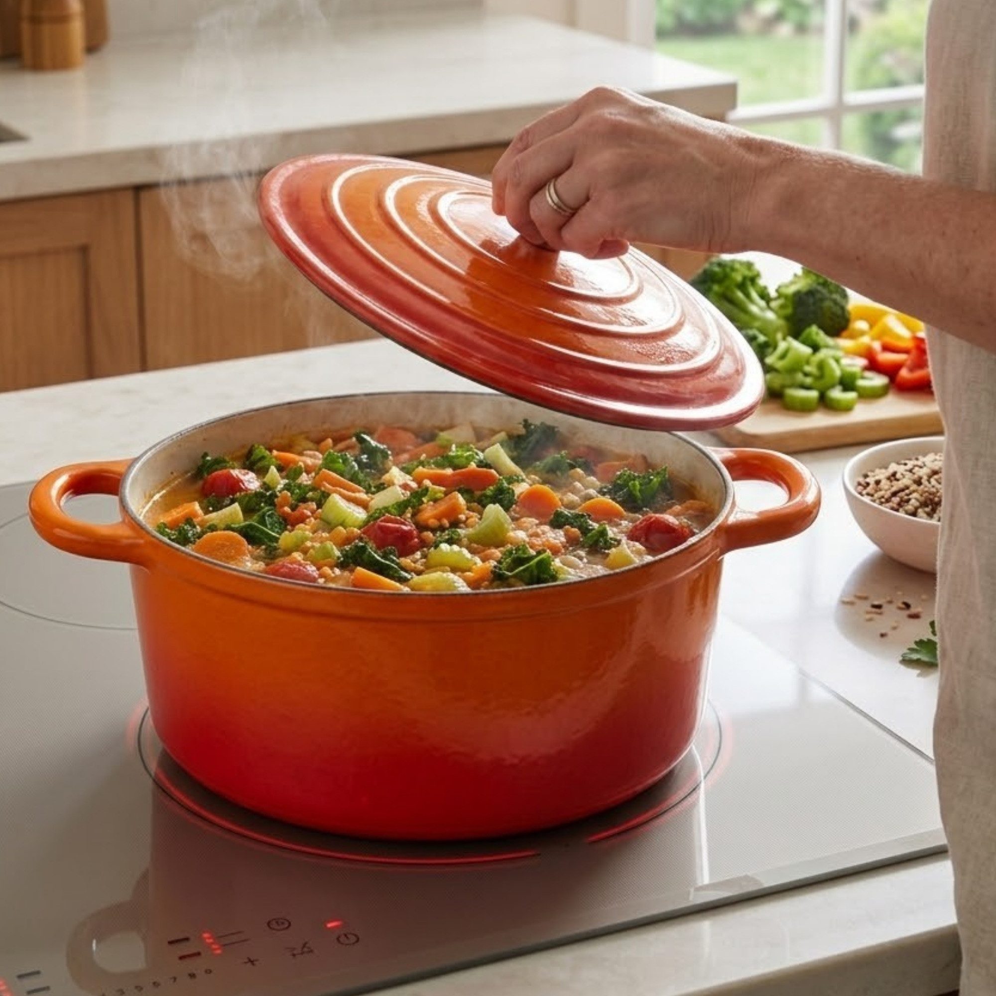 osoltus Kochtopf osoltus Bräter Schmortopf Gusseisen Topf 26cm 5,9 Liter Emaille – Bild 4 von 5