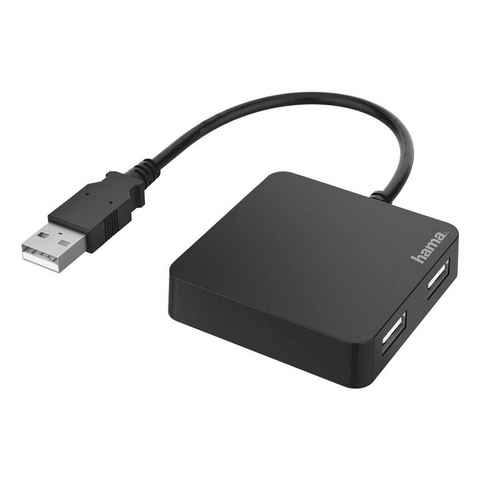Hama USB-Adapter, 15 cm, USB-2.0-Hub, 4 Ports