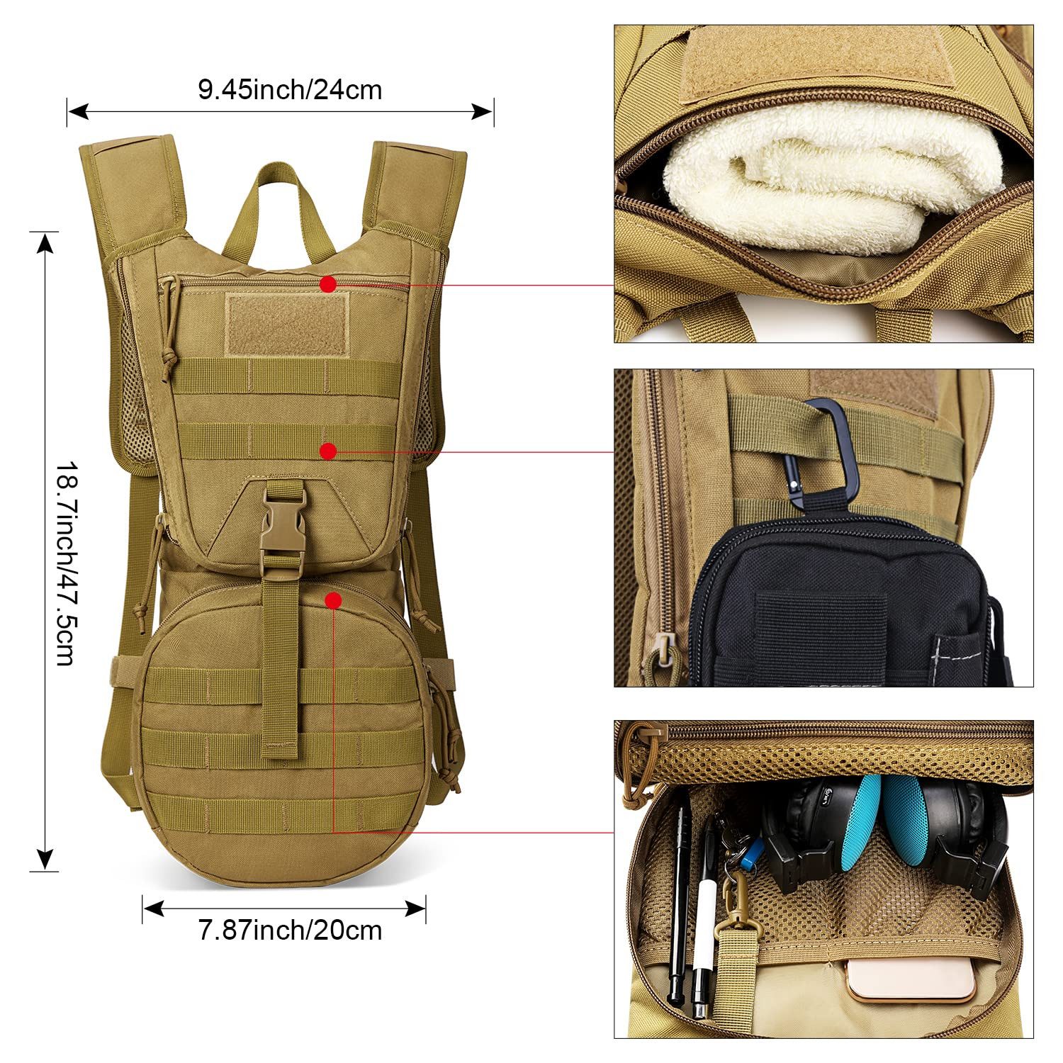 G4Free Rucksack, Militärischer taktischer Trinkrucksack