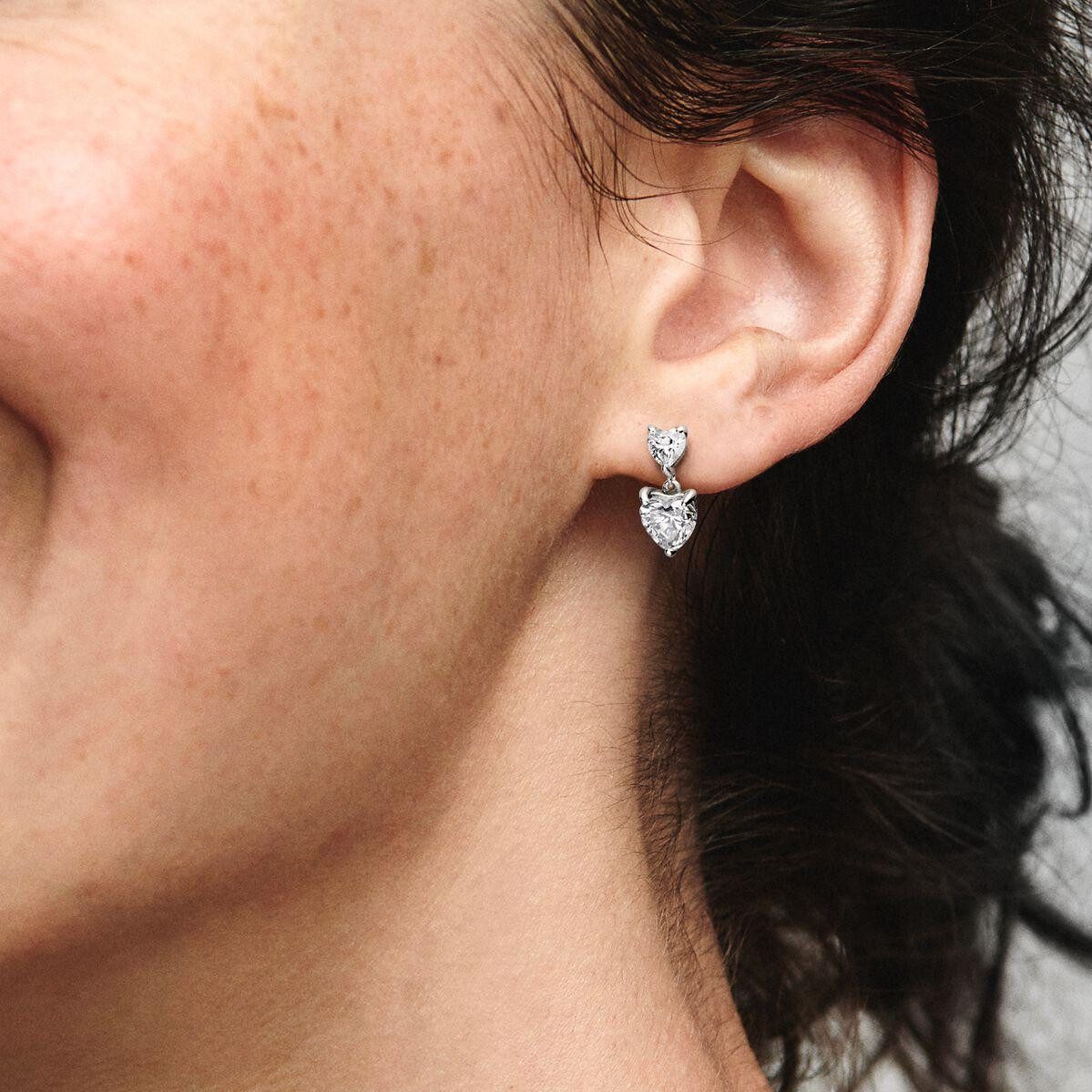 Pandora Ohrring-Set Pandora Doppelherz Funkelnde Ohrringe günstig online kaufen