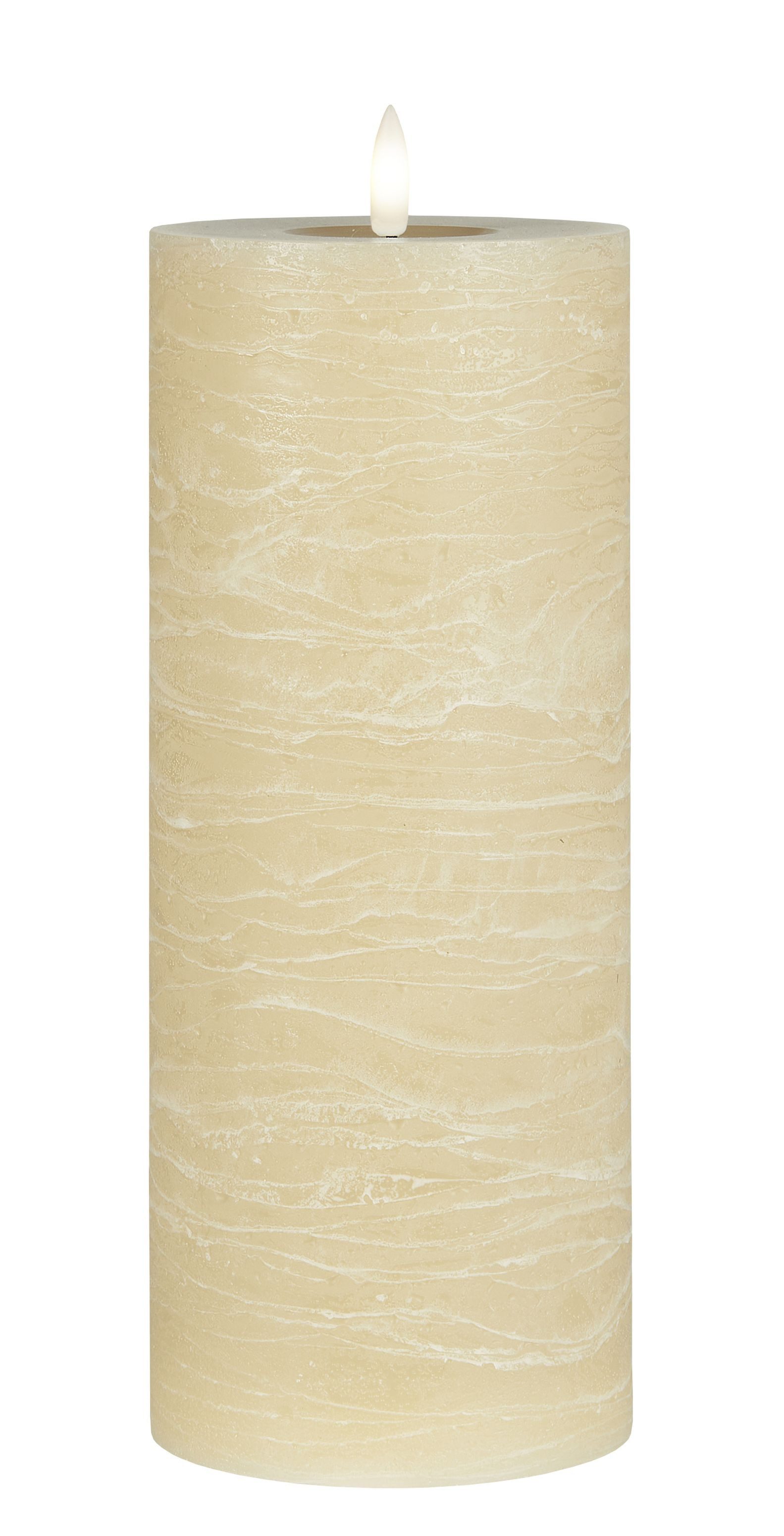 Ib Laursen LED Dekolicht Ib Laursen - LED Kerze Stumpenkerze H 25cm D 10cm Beige 8799-44