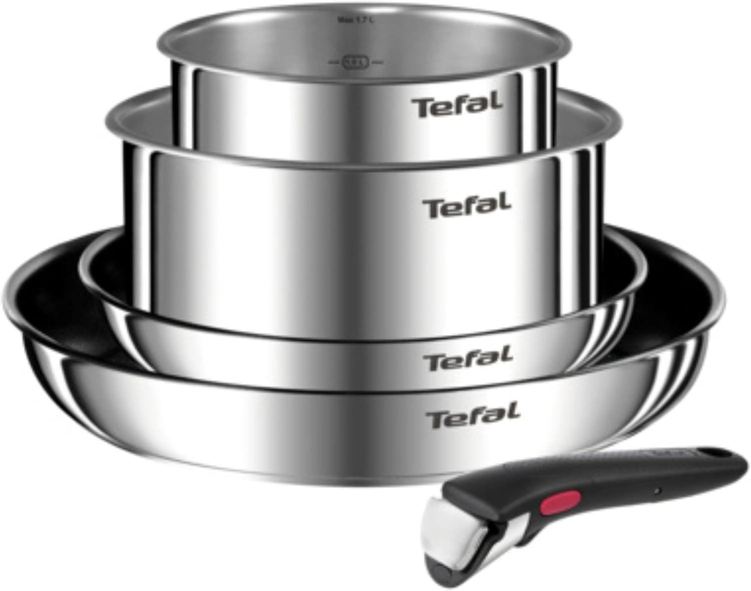 Tefal Topf-Set Tefal Ingenio Emotion Kochgeschirr-Set 5-teilig L897S574, (5-tlg)