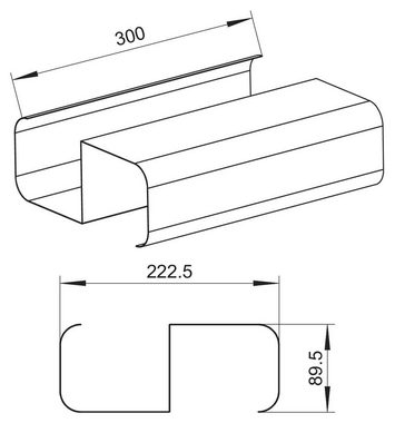 Naber Montagezubehör Dunstabzugshaube COMPAIR STEEL flow® 150 Stützsteg verzinkter Stahl 300 mm 4061029