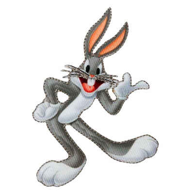 LOONEY TUNES Aufnäher Bügelbild, Aufbügler, Applikationen, Patches, Flicken, zum aufbügeln, Polyester, Looney Tunes Bugs Bunny - Größe: 7,1 x 5,9 cm