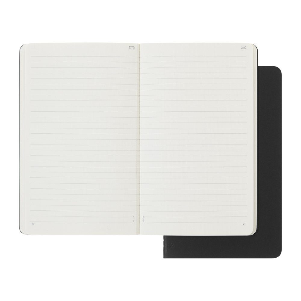 MOLESKINE Notizheft Smart Cahier Notizhefte 2er-Set / Schwarz / Large / Liniert