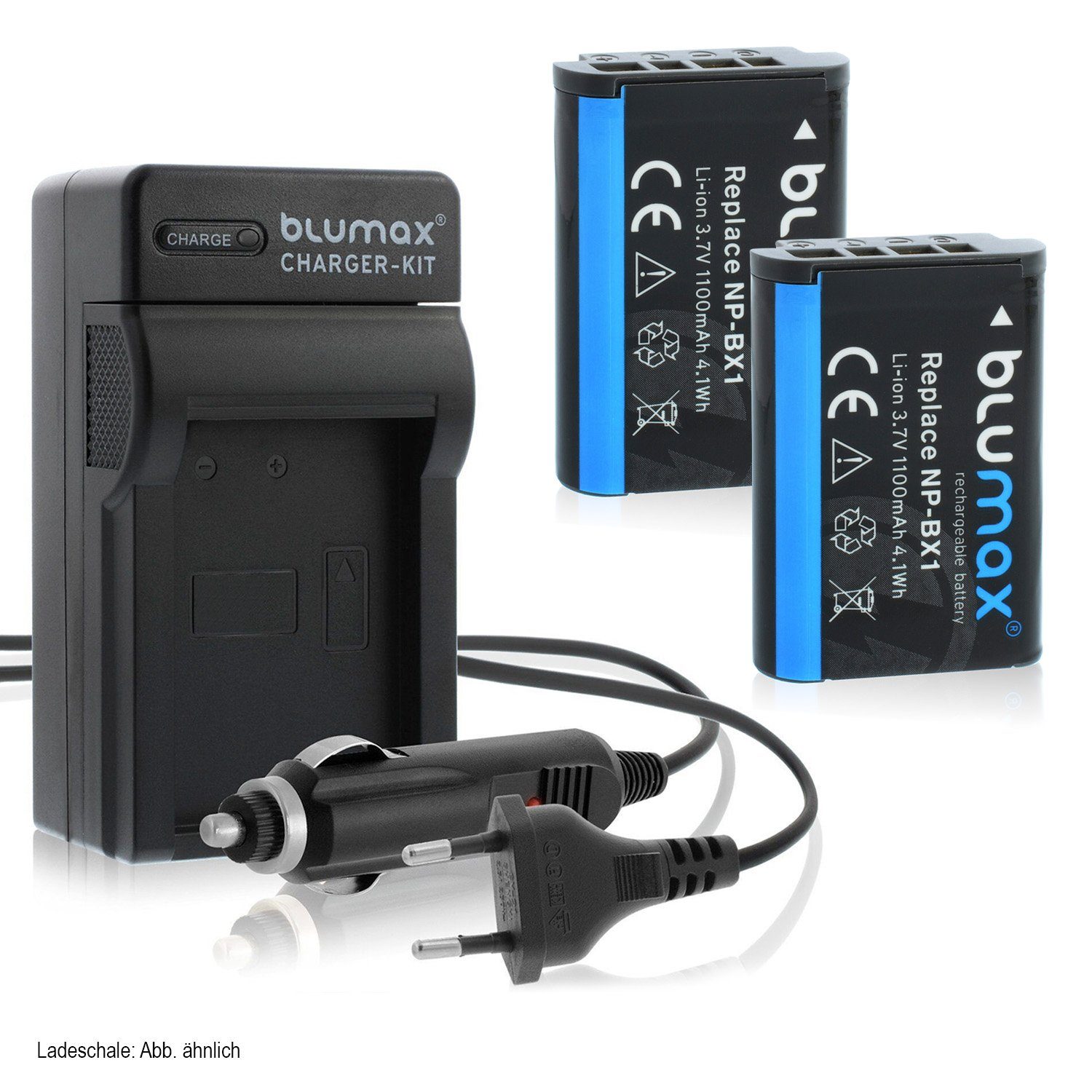 Blumax Set mit Lader für Sony NP-BX1 RX100 1100 mAh Kamera-Akku