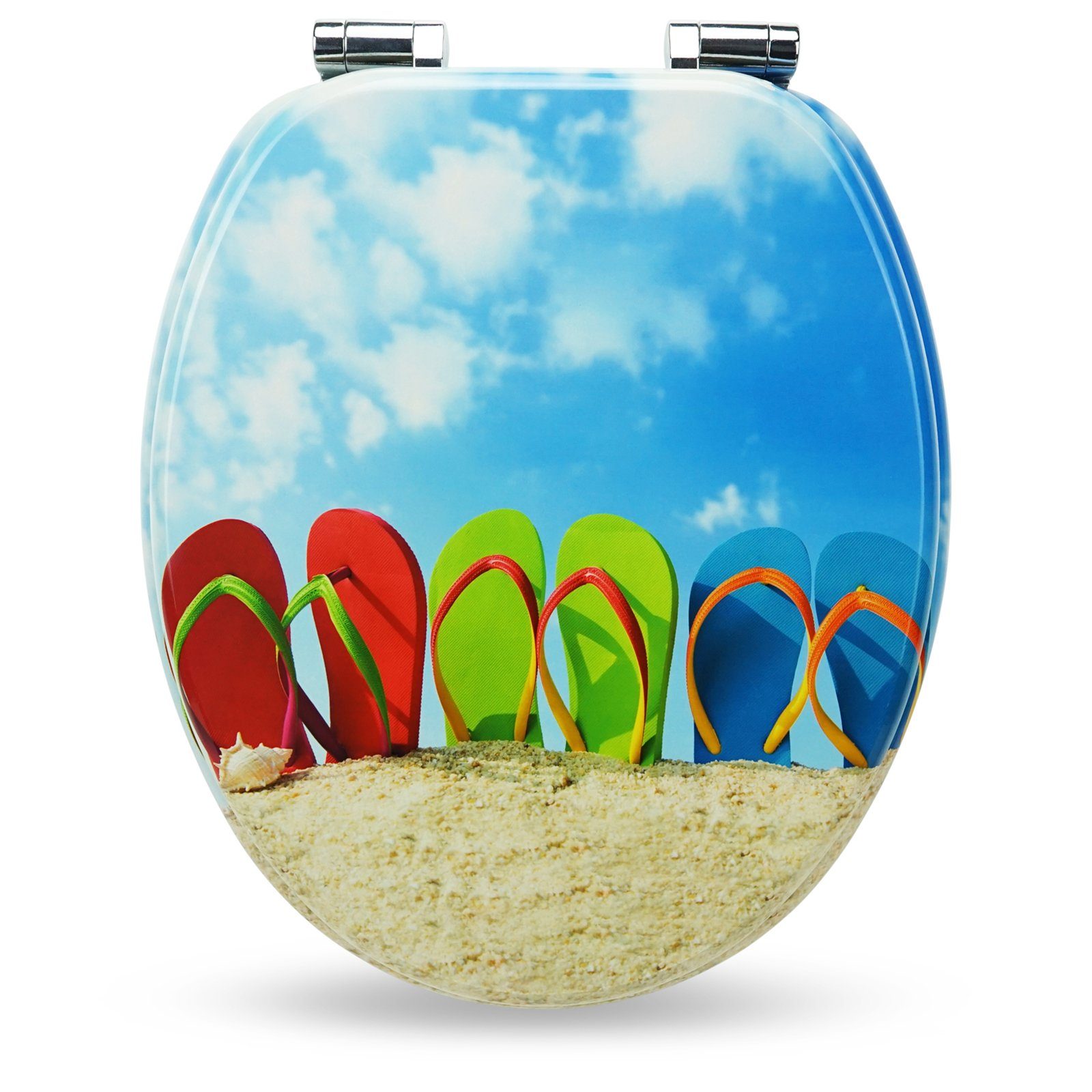 WC-Sitz „Flip Flop“ hochwertiger Toilettendeckel mit Absenkautomatik