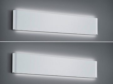 meineWunschleuchte LED Außen-Wandleuchte, LED fest integriert, Warmweiß, 2er-Set große Up Down Fassadenlampe Haus-wand beleuchten, Weiß 46,5cm