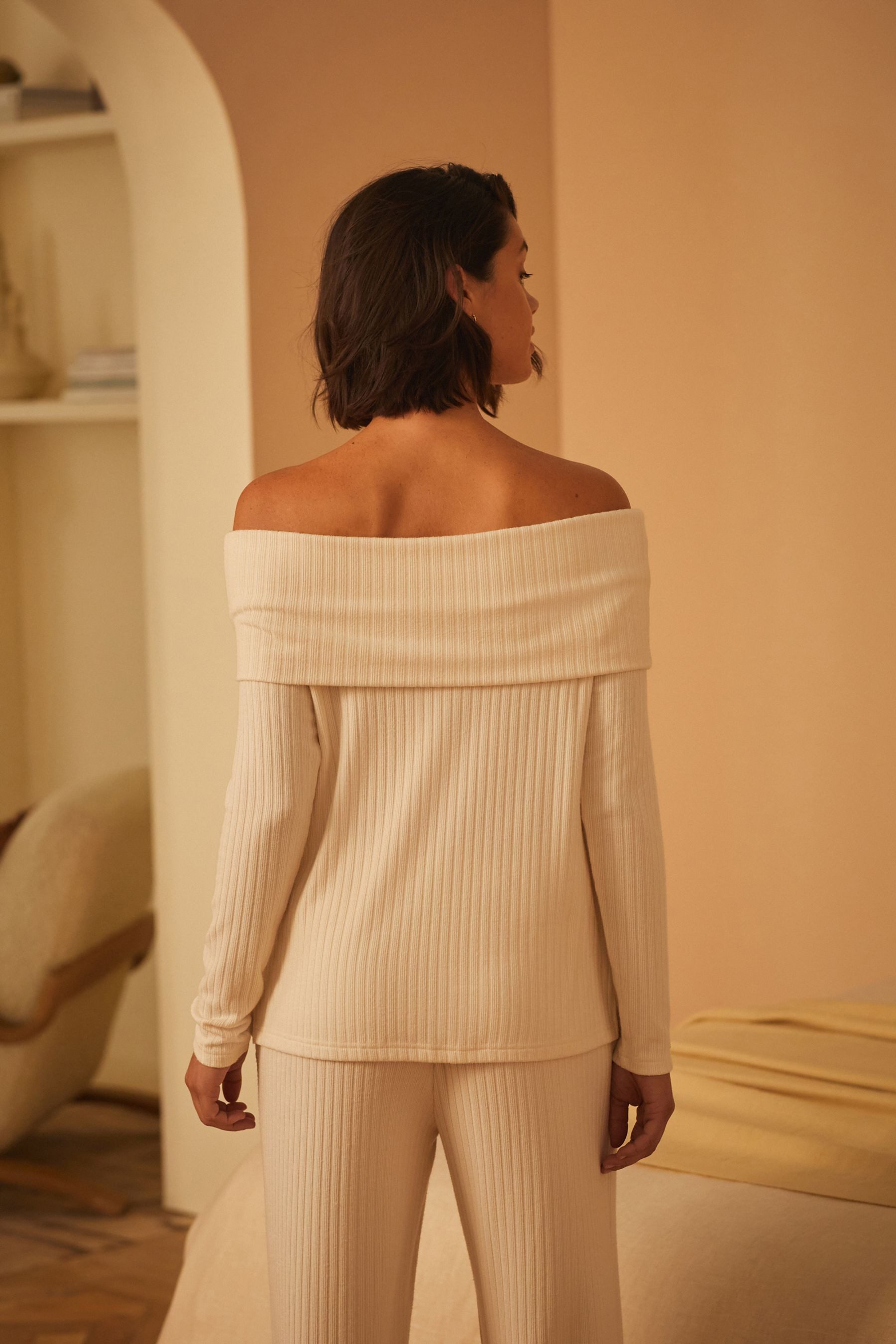 B by Ted Baker Carmenshirt B By Ted Baker Geripptes, schulterfreies Lounget günstig online kaufen