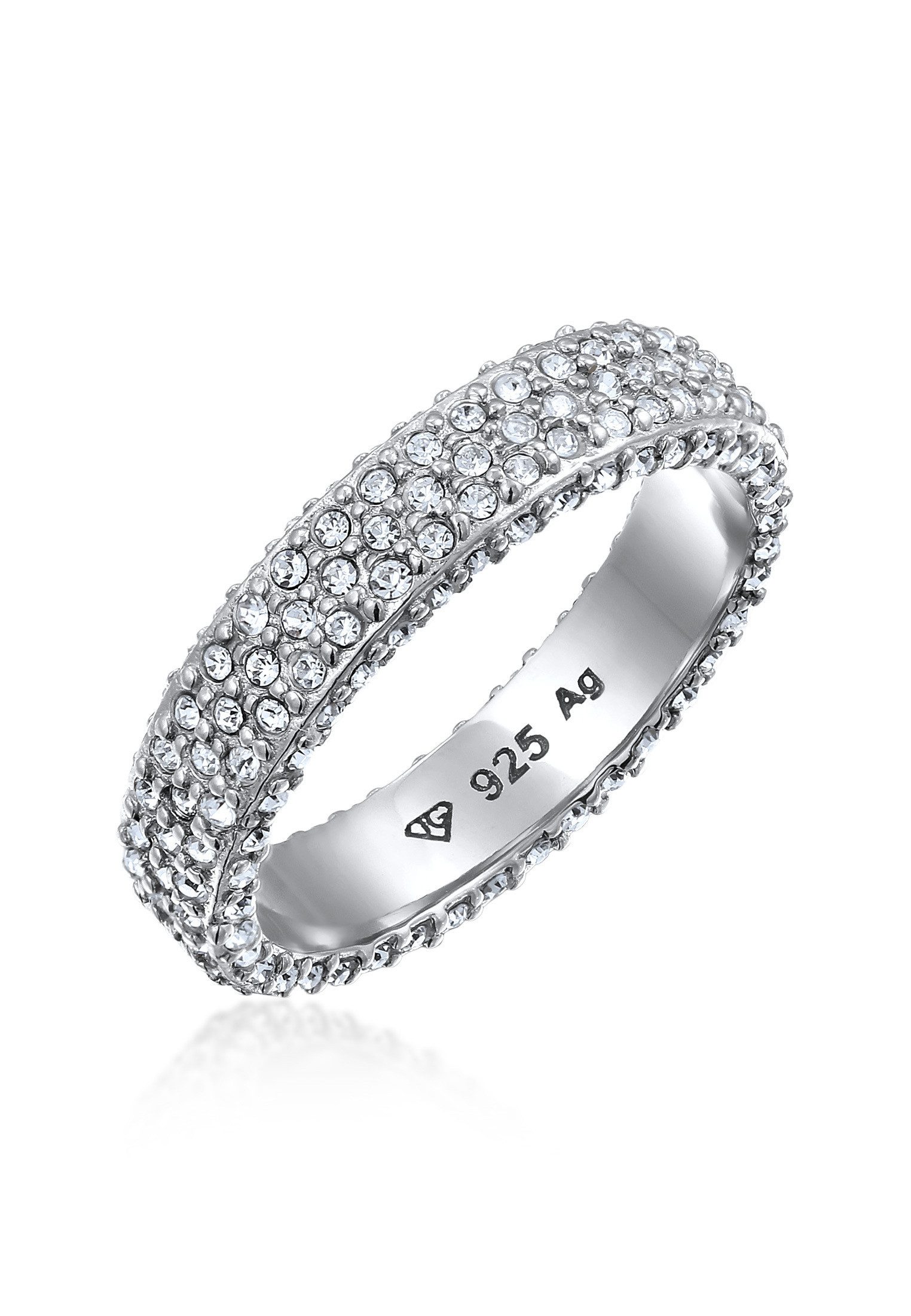 Fingerring Bandring 925 Sterling Silber, mit Kristallen von Swarovski®