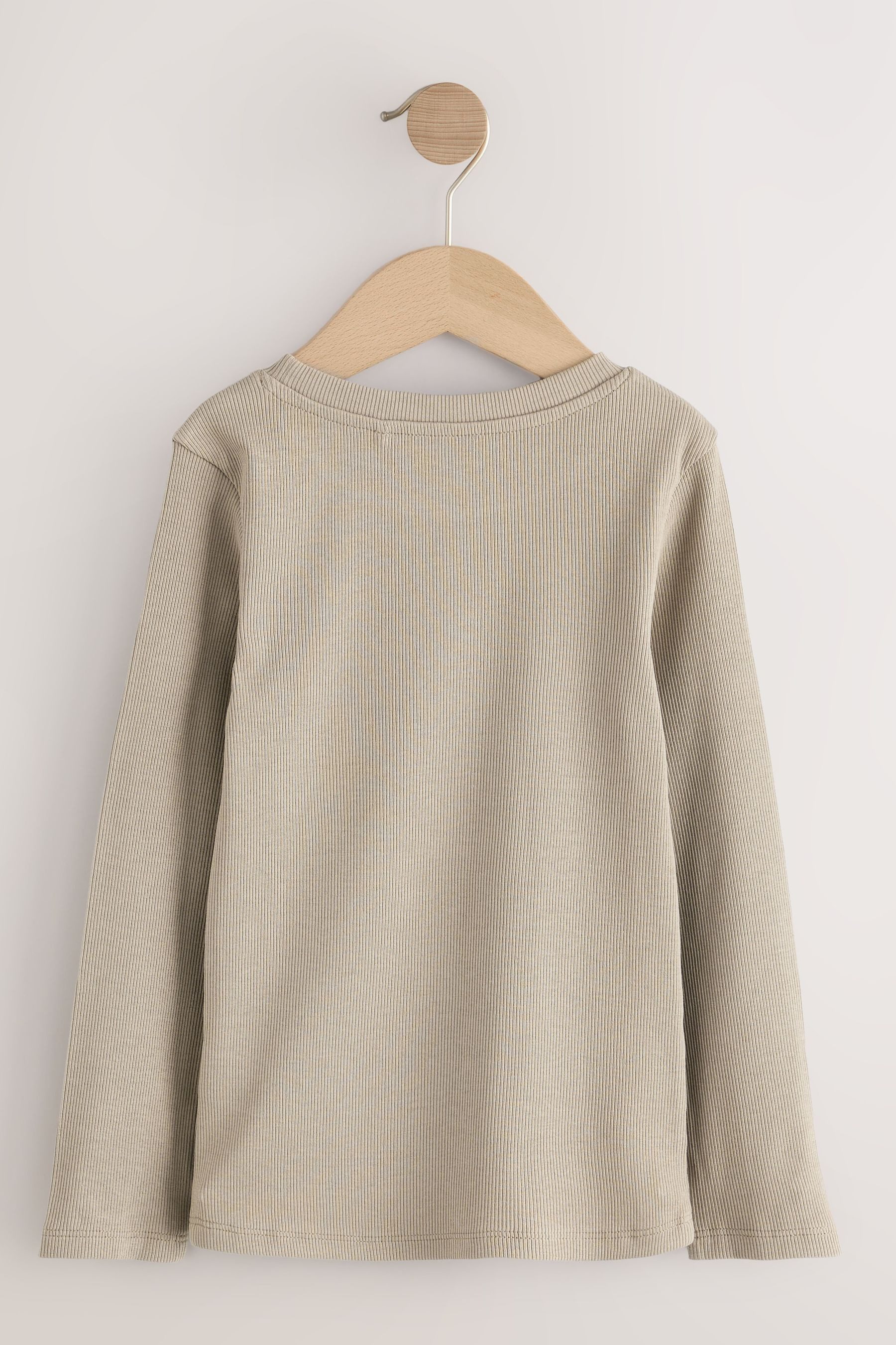 Next Langarmshirt Langärmelige Rippen-Tops im 5er-Pack (5-tlg)