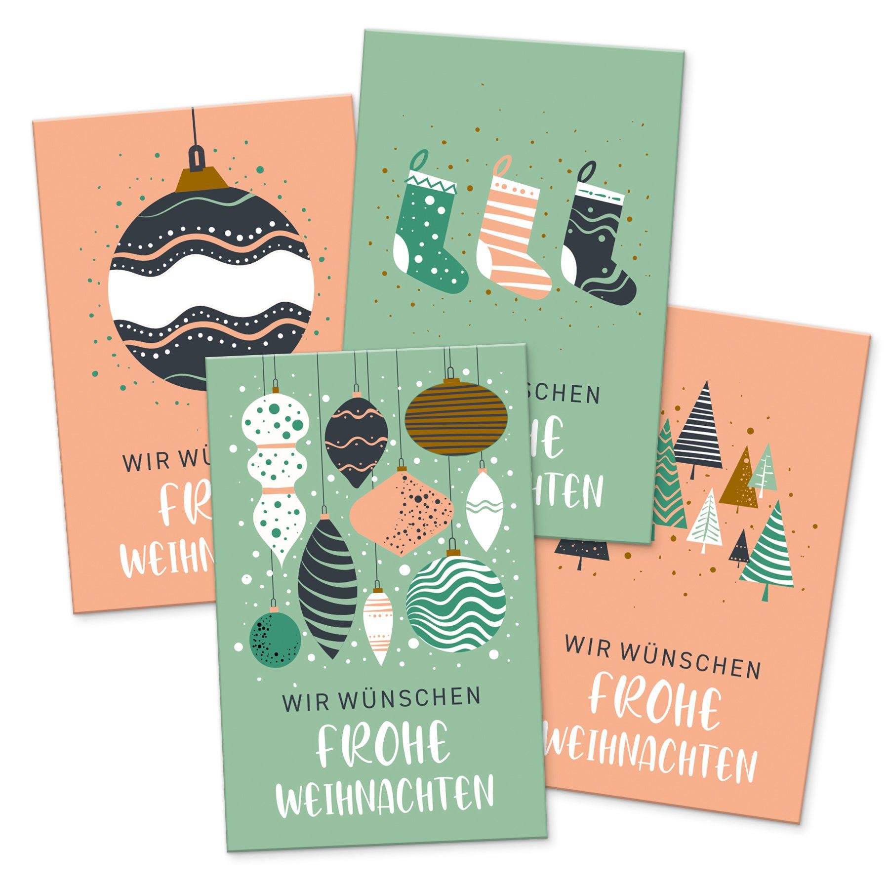 itenga Grußkarten itenga 24 x Geschenkekarten Frohe Weihnachten