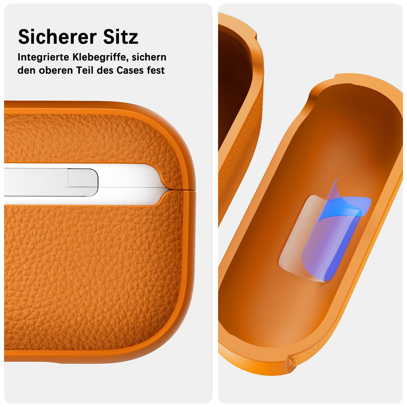 FOUORTUNATE-BEE Kopfhörer-Schutzhülle für AirPods Pro 3 Hülle Soft TPU Hülle mit Handschlaufe, Leder-Touch-Design, Baumtextur Airpods Pro 3 Case – Bild 5 von 5