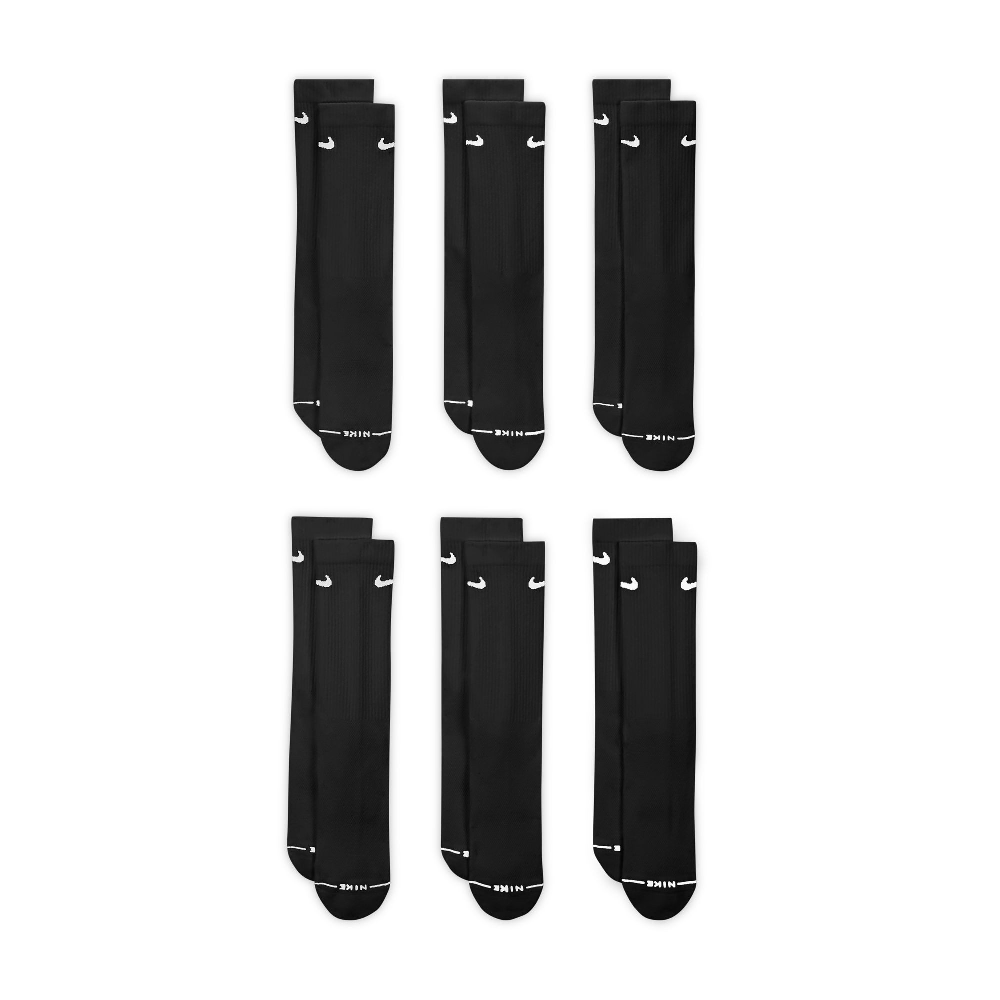 Nike Sportsocken U NK ED ELVD CRW 6P - 144 für sportliche Aktivitäten, für verschiedene Sportarten