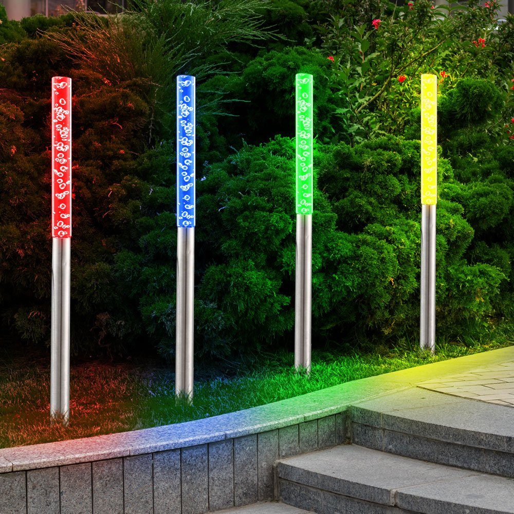 verbaut, Deko Garten LED-Leuchtmittel Farbwechsel Farbwechsel, Solar etc-shop Solarleuchten Solarleuchte, LED fest Solarlampen Erdspieß