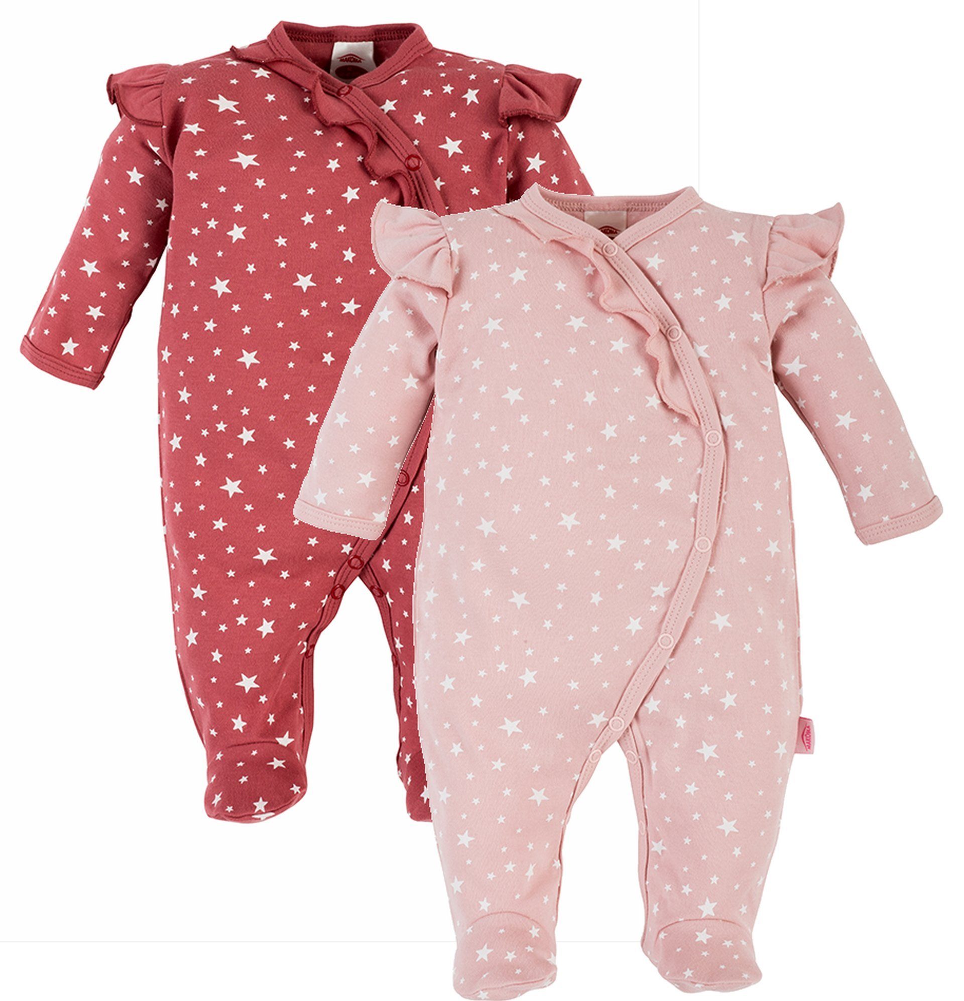 Makoma Strampler »Baby Strampler mit Fuß Schlafstrampler Schlafanzug für  Mädchen Sterne Rosa / Rot« (Spar-Set, 2-tlg) 100% Baumwolle online kaufen |  OTTO