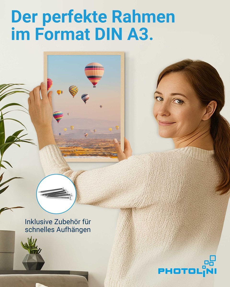 PHOTOLINI Bilderrahmen modern mit bruchsicherem Acrylglas, Holz MDF für Fot günstig online kaufen