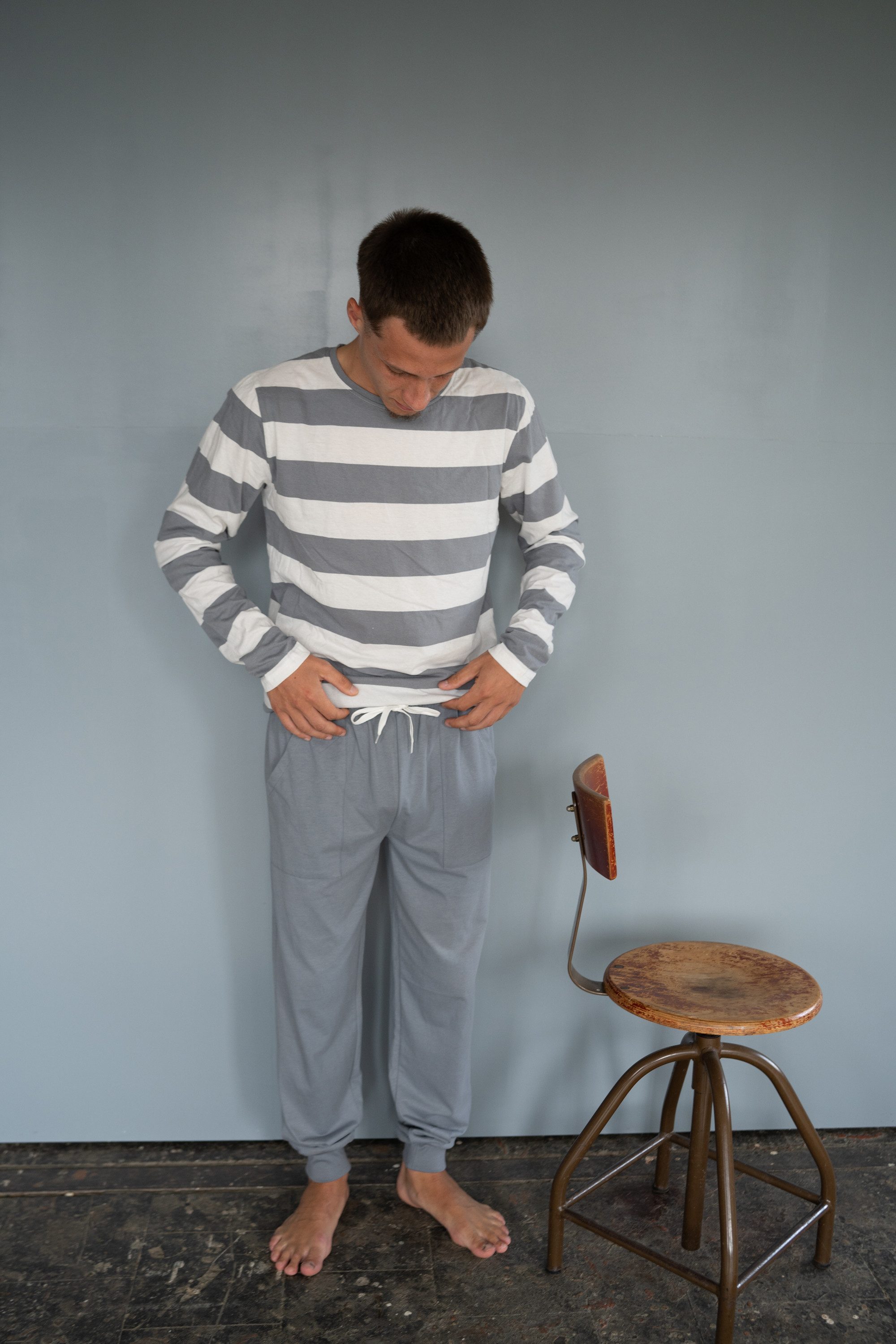 Phil & Co. Pyjamaoberteil Chill Trek (Packung, 1-tlg., 1-teilig) Herren Schlafanzugshirt Langarm Baumwolle Shirt