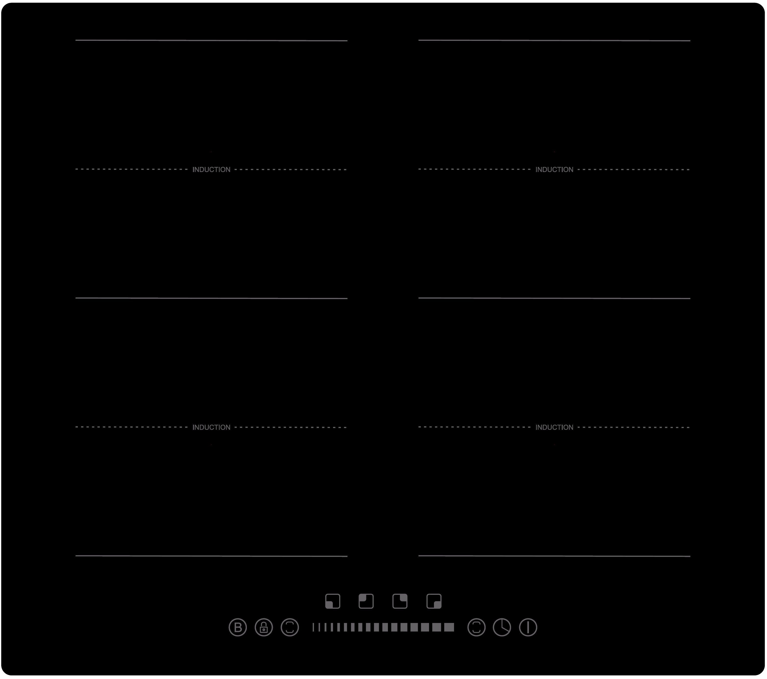 PKM Induktions-Kochfeld, Silder Touch Control, Booster, Timer, Restwärmeanzeige