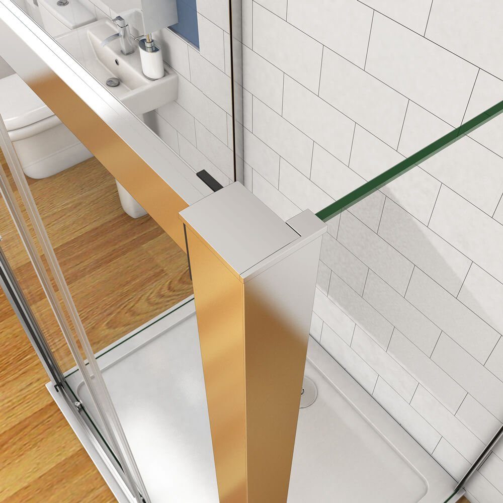 duschspa Komplettdusche 190cm Duschkabiene Schiebetür mit 2 Seitenwänden Duschabtrennung, BxT: 100x76 cm, Sicherheitsglas, Set, mit 2 Seitentelen, links und rechtes montierbar