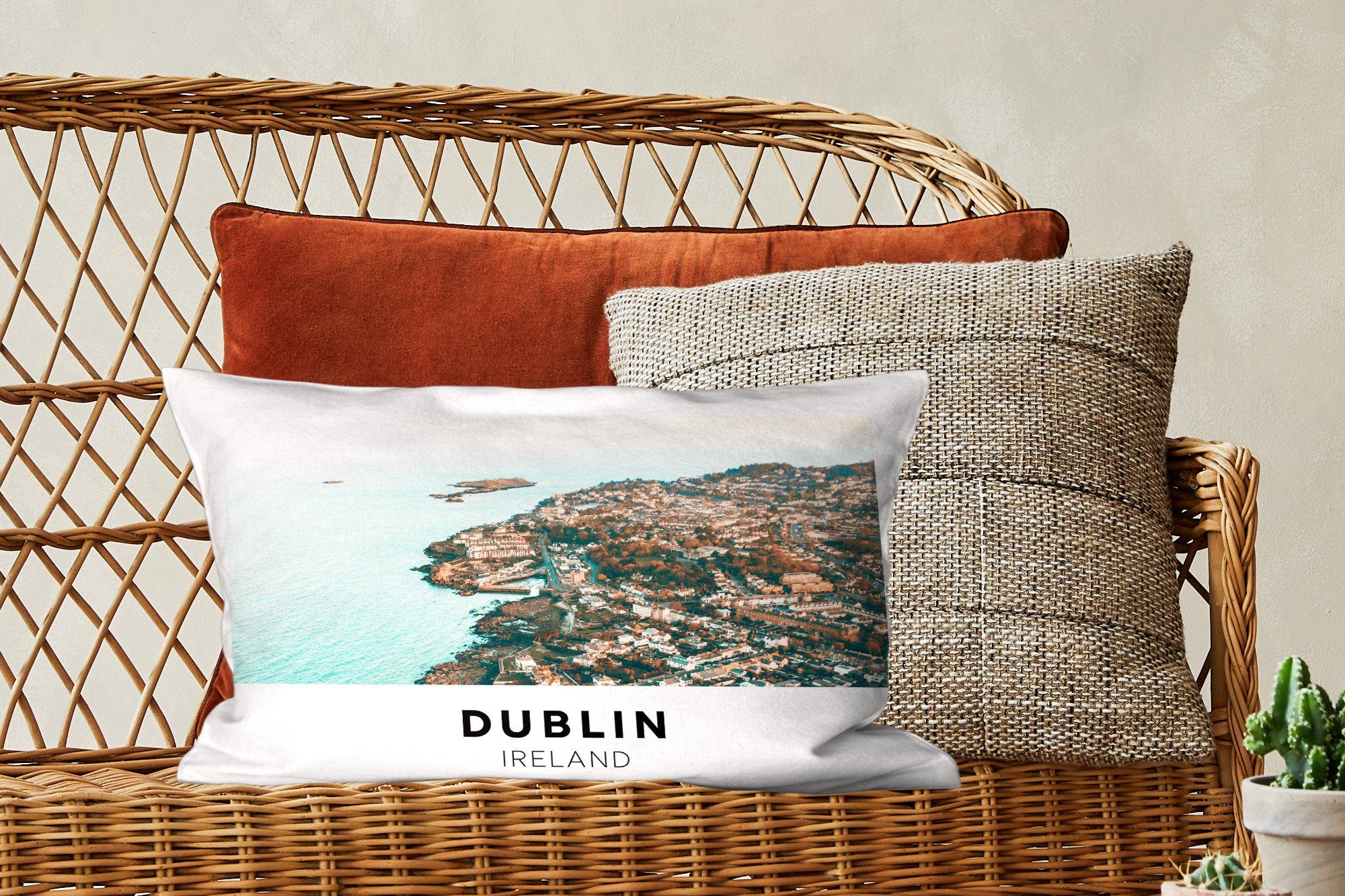 mit Schlafzimmer Zierkissen, Dekoration, Architektur, Wohzimmer - Füllung, Irland - Dekokissen MuchoWow Dublin Dekokissen