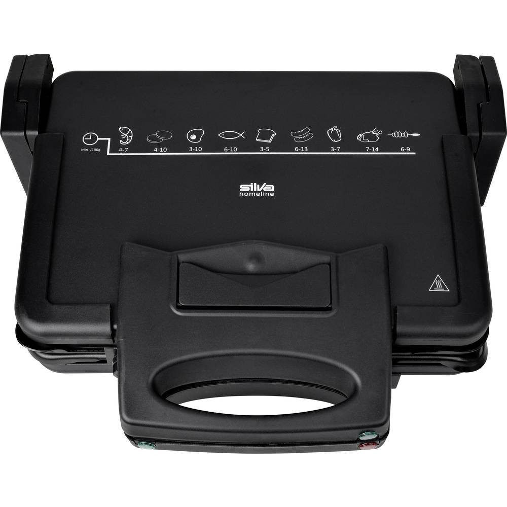 Silva Homeline Fleischhammer Kontaktgrill 420045, Antihaftbeschichtung, klappbar, Kontrollleuchte