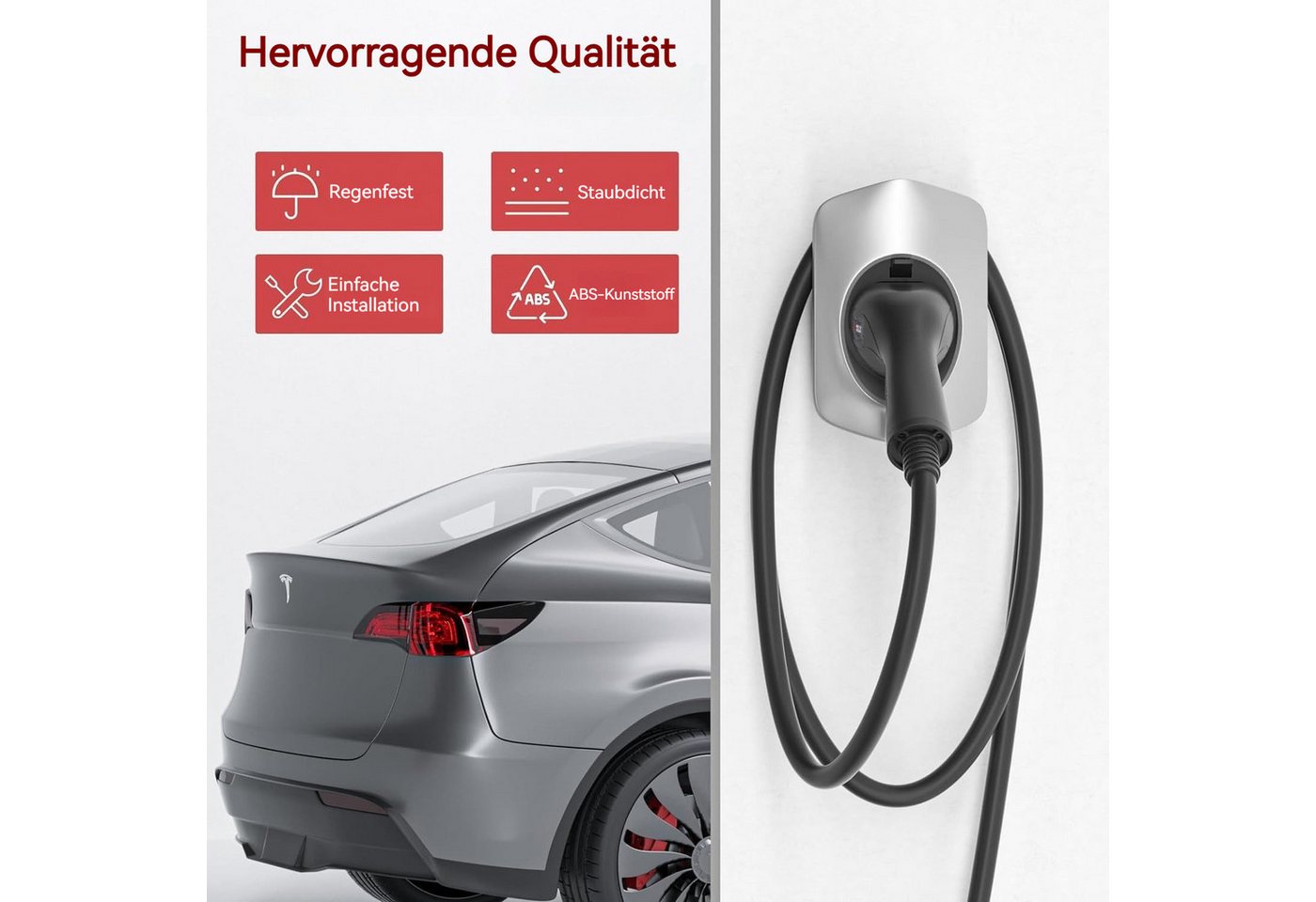 Thumbnail - BlingBin Elektroauto-Ladestation-Halterung Typ 2 Wandhalterung Ladekabel Wandhalter Wallbox Kabelhalter, (1er Set, 1-tlg...