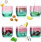 PLATINUX Glas »Trinkgläser«, Glas, Rosa-Türkis Bunt 200ml (max.320ml) Set 6 Stück Wassergläser Saftgläser Drinkgläser, Bild 1